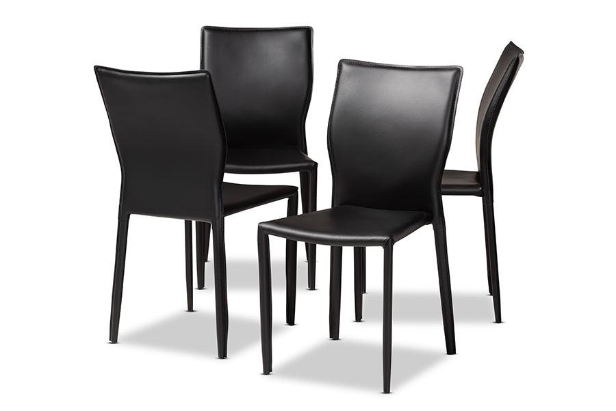 Heidi Modern and Contemporary Faux Leather Upholstered 4-Piece Dining Chair Set