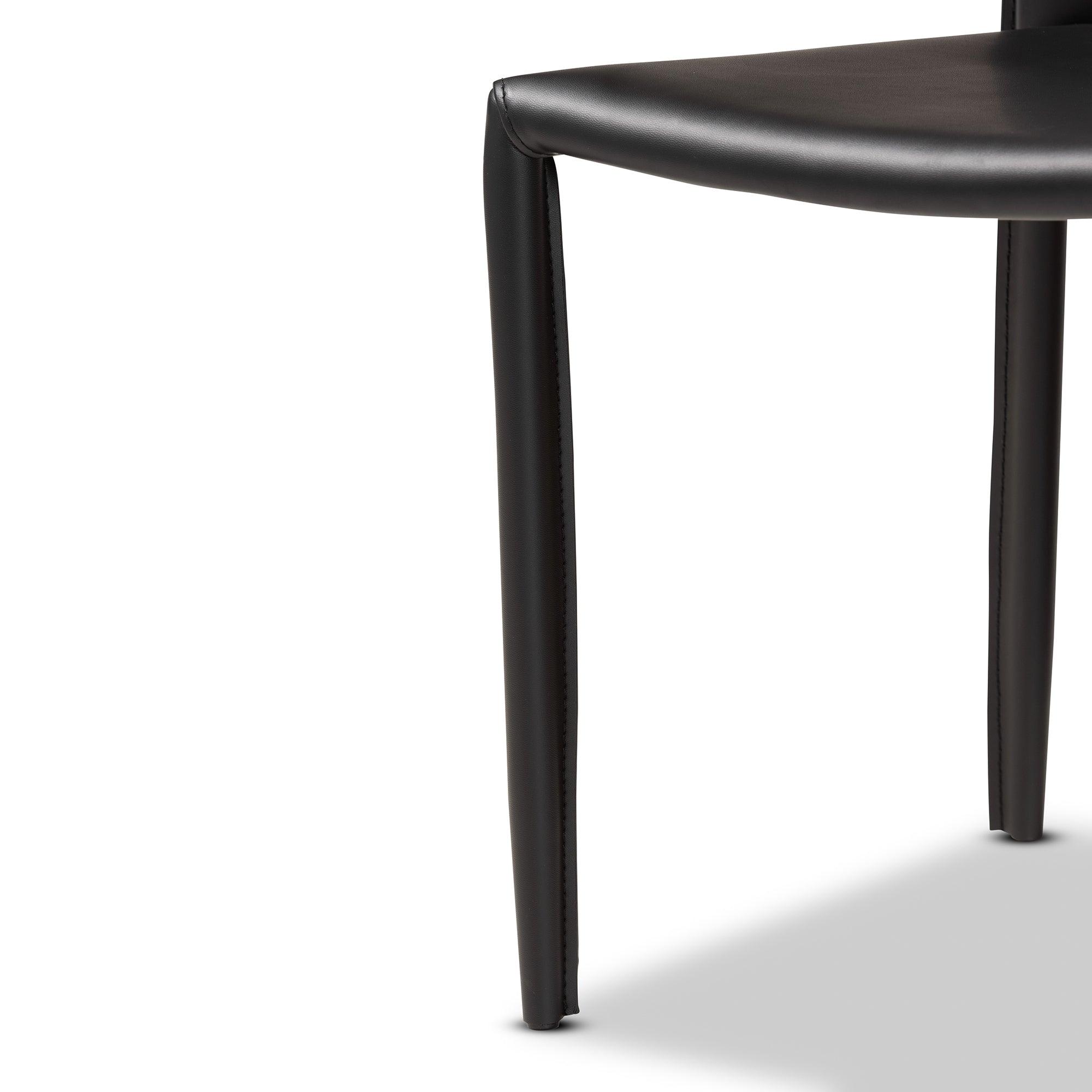 Heidi Modern and Contemporary Faux Leather Upholstered 4-Piece Dining Chair Set