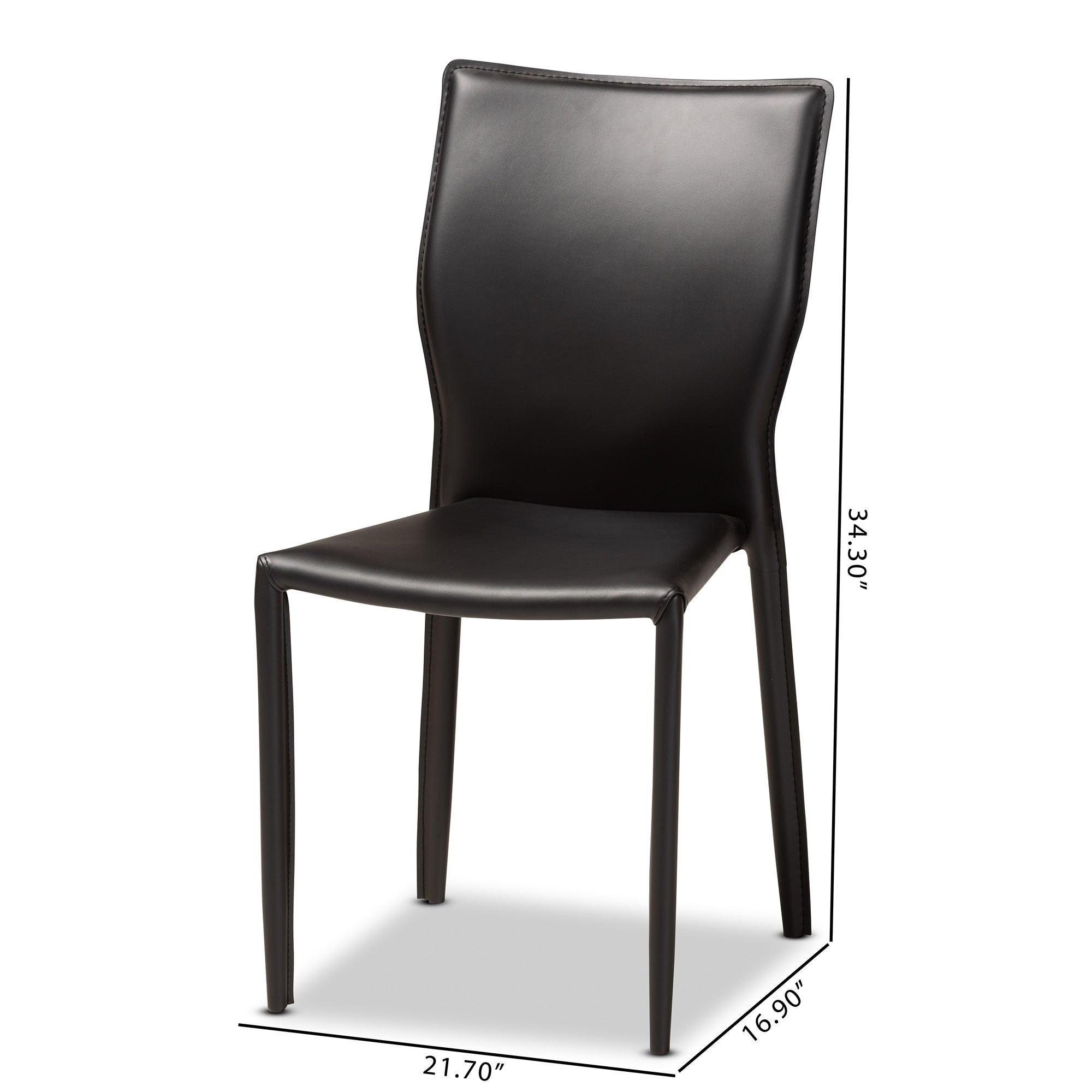 Heidi Modern and Contemporary Faux Leather Upholstered 4-Piece Dining Chair Set