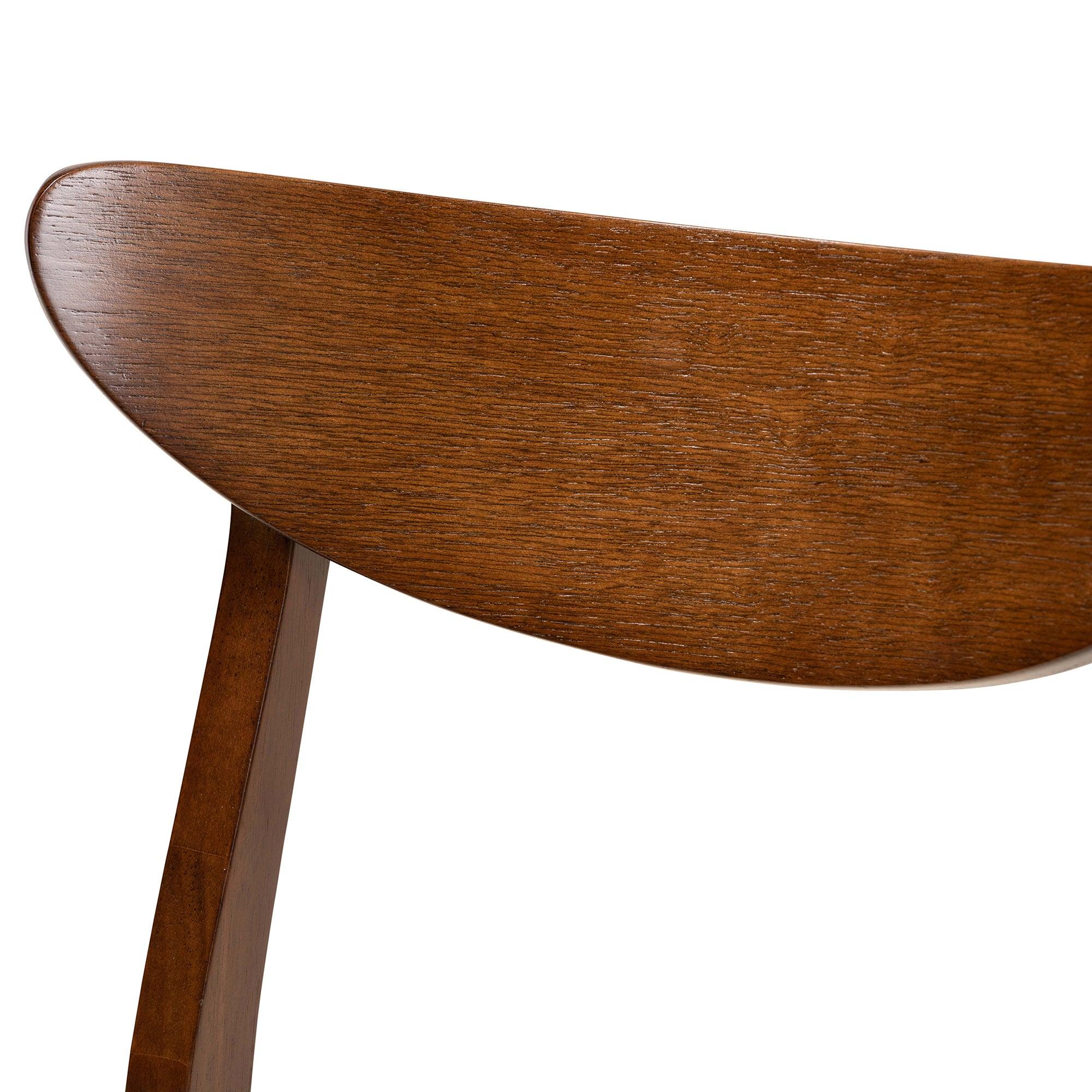 Philip Mid-Century Modern Transitional Light Fabric Upholstered and Finished Wood 5-Piece Dining Set