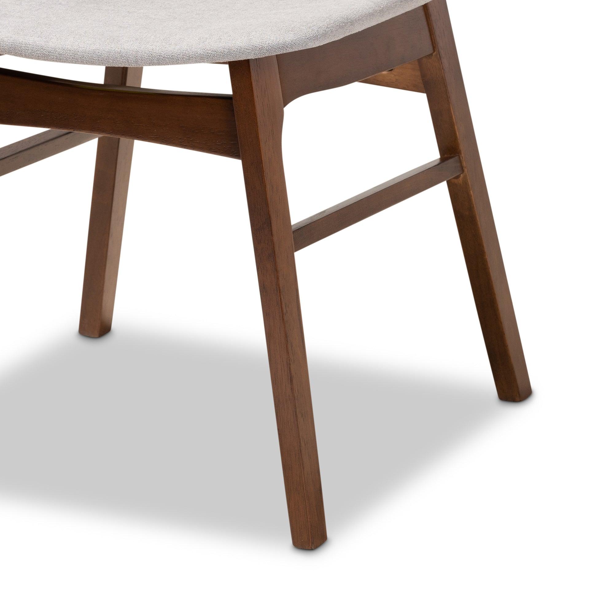 Pearson Mid-Century Modern Transitional Light Fabric Upholstered and Finished Wood 5-Piece Dining Set with Faux Marble Table