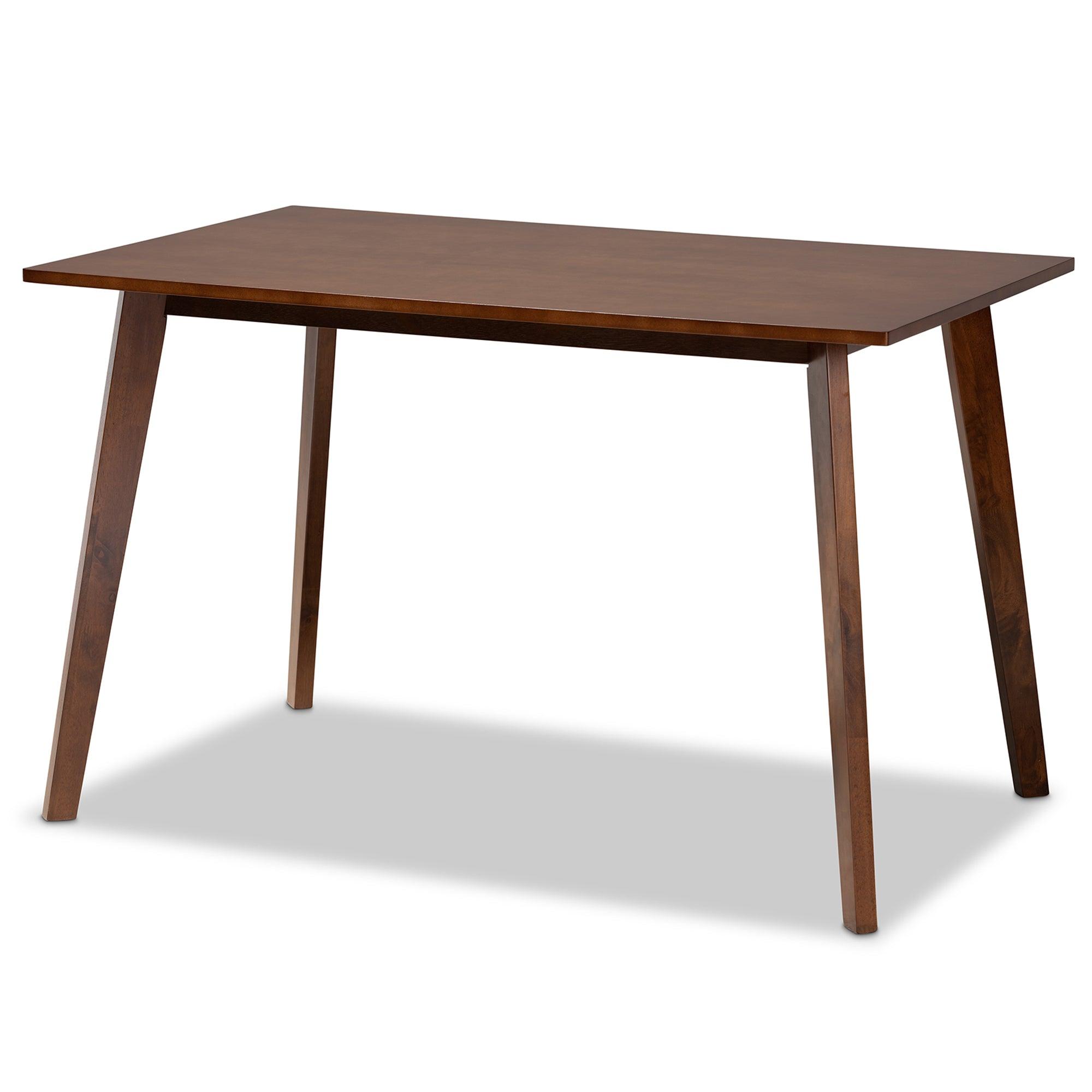 Nori Mid-Century Modern Transitional Light Fabric Upholstered and Finished Wood 5-Piece Dining Set