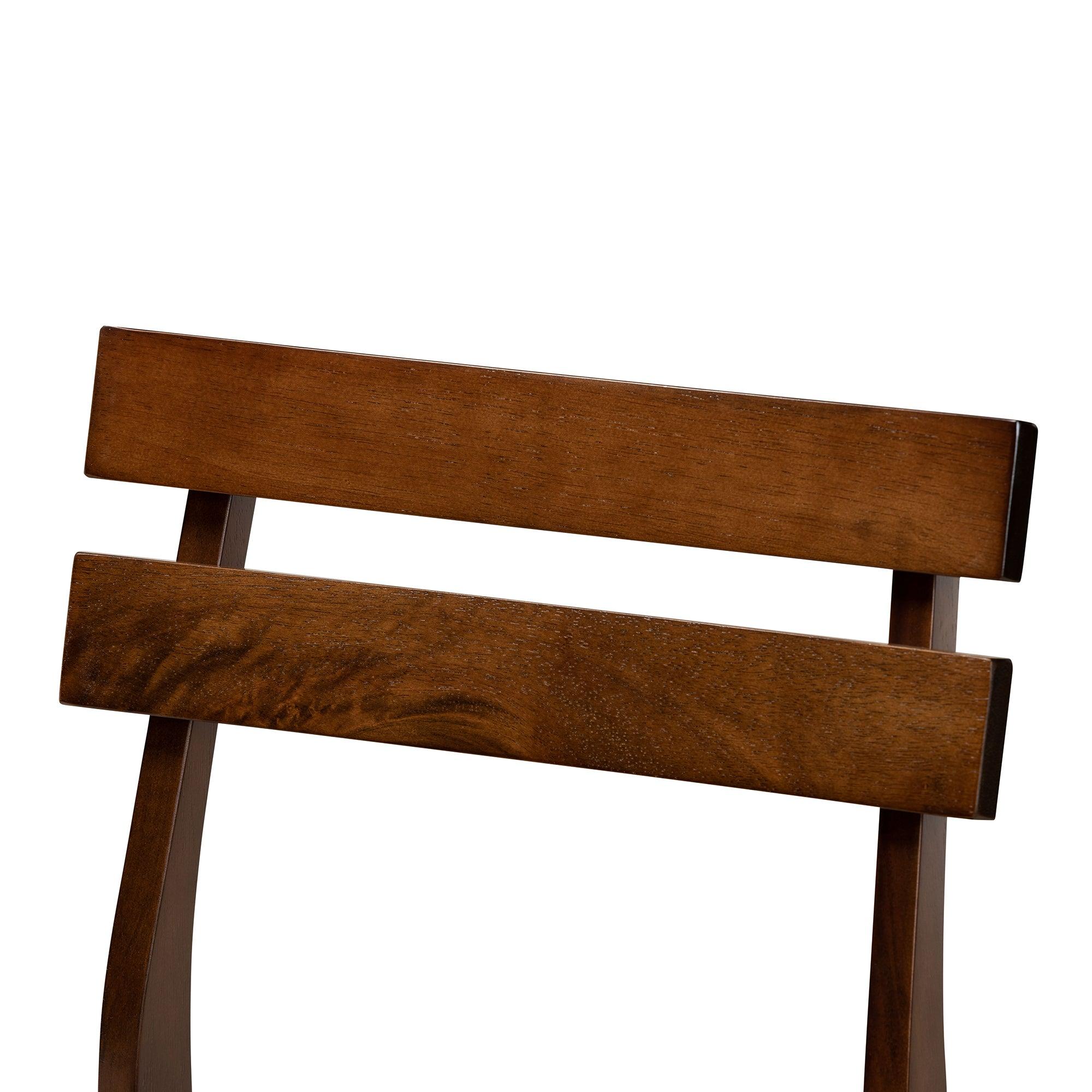 Eiko Mid-Century Modern Transitional Light Fabric Upholstered and Finished Wood 5-Piece Dining Set
