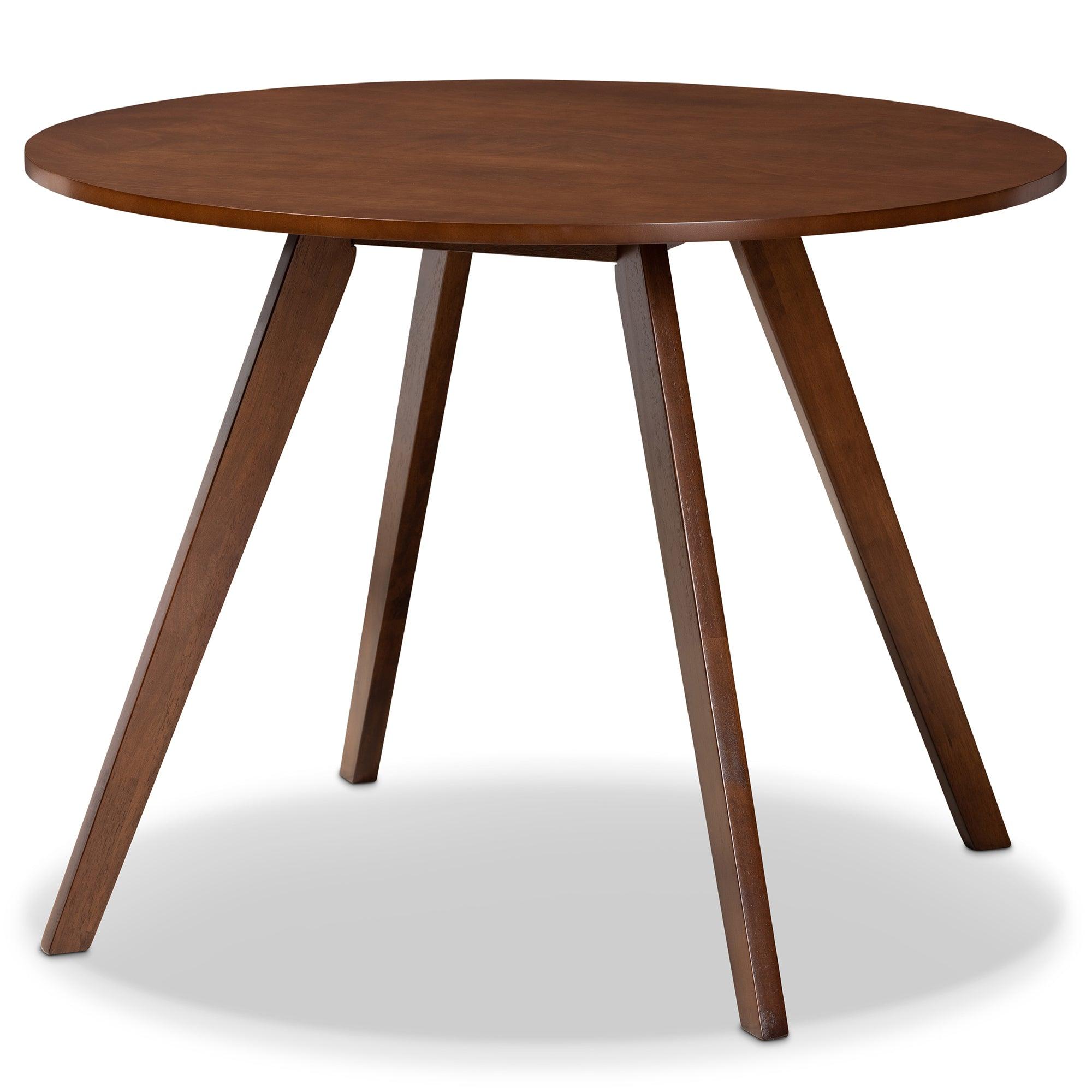 Eiko Mid-Century Modern Transitional Light Fabric Upholstered and Finished Wood 5-Piece Dining Set