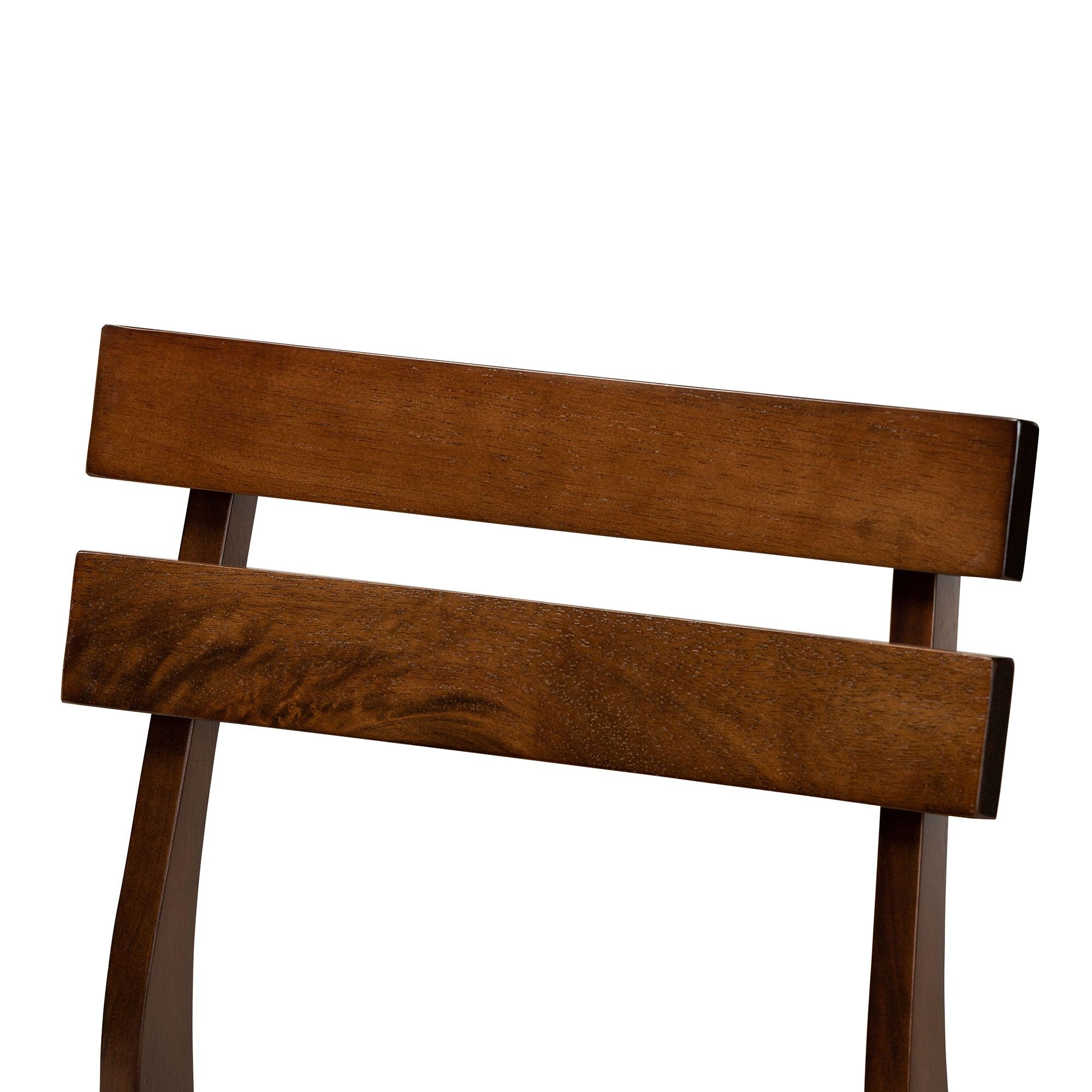 Eiko Mid-Century Modern Transitional Light Fabric Upholstered and Finished Wood 5-Piece Dining Set