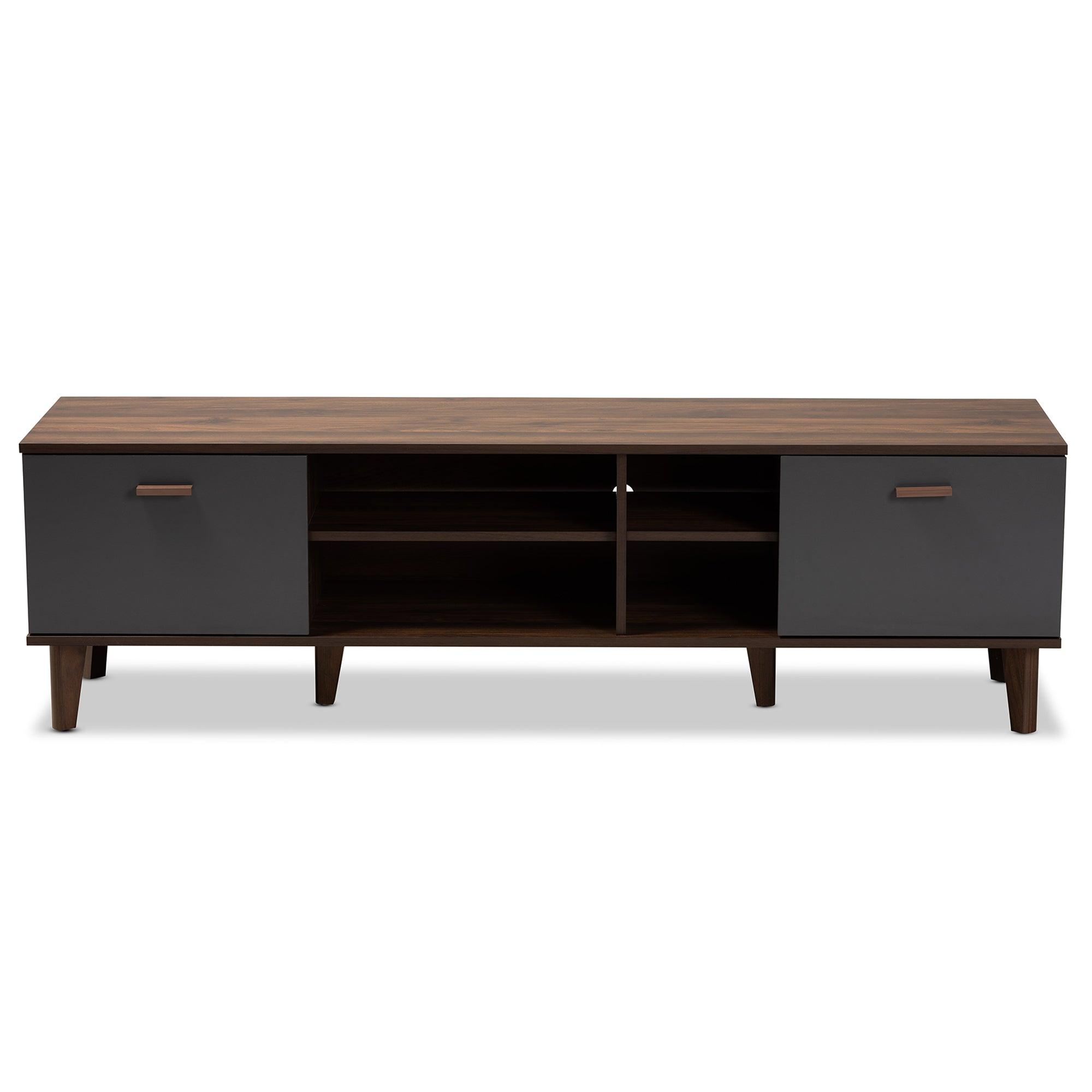 Moina Mid-Century Modern Two-Tone and Finished Wood TV Stand
