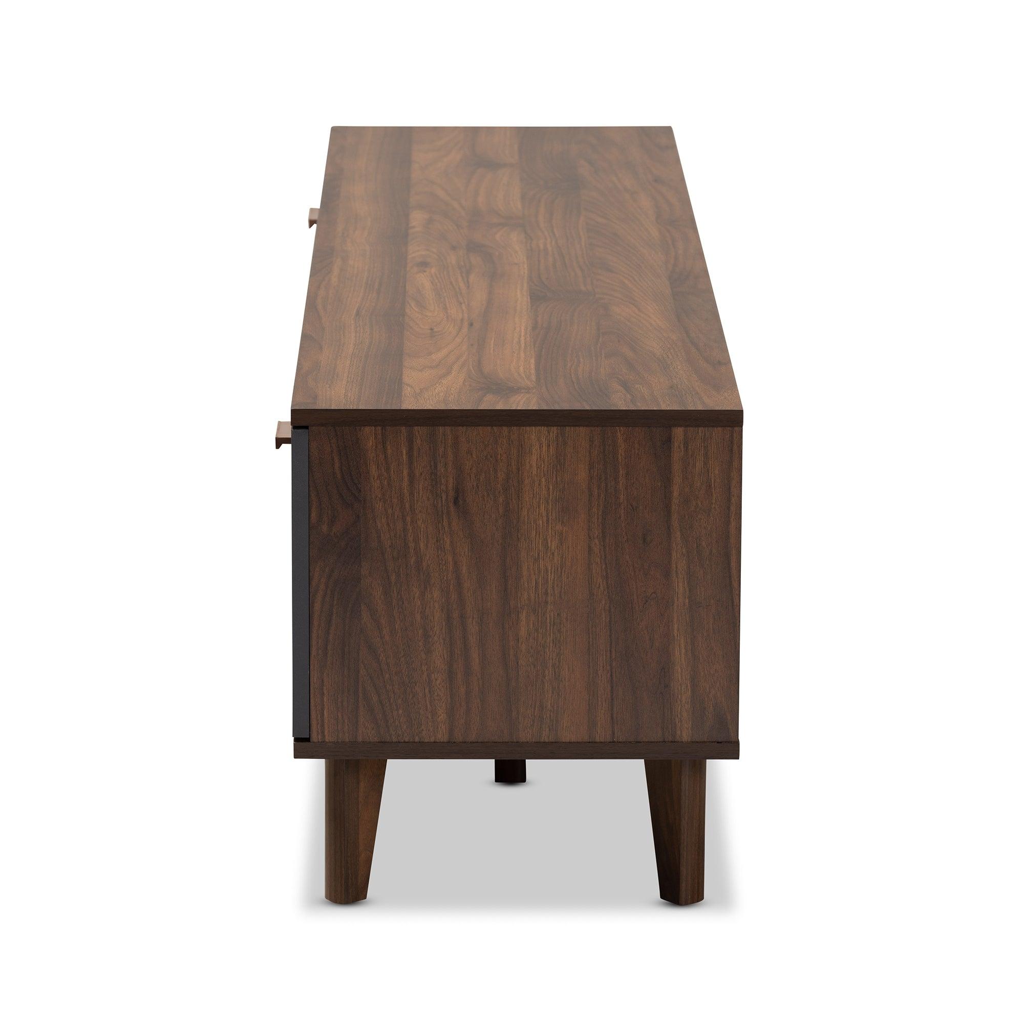 Moina Mid-Century Modern Two-Tone and Finished Wood TV Stand