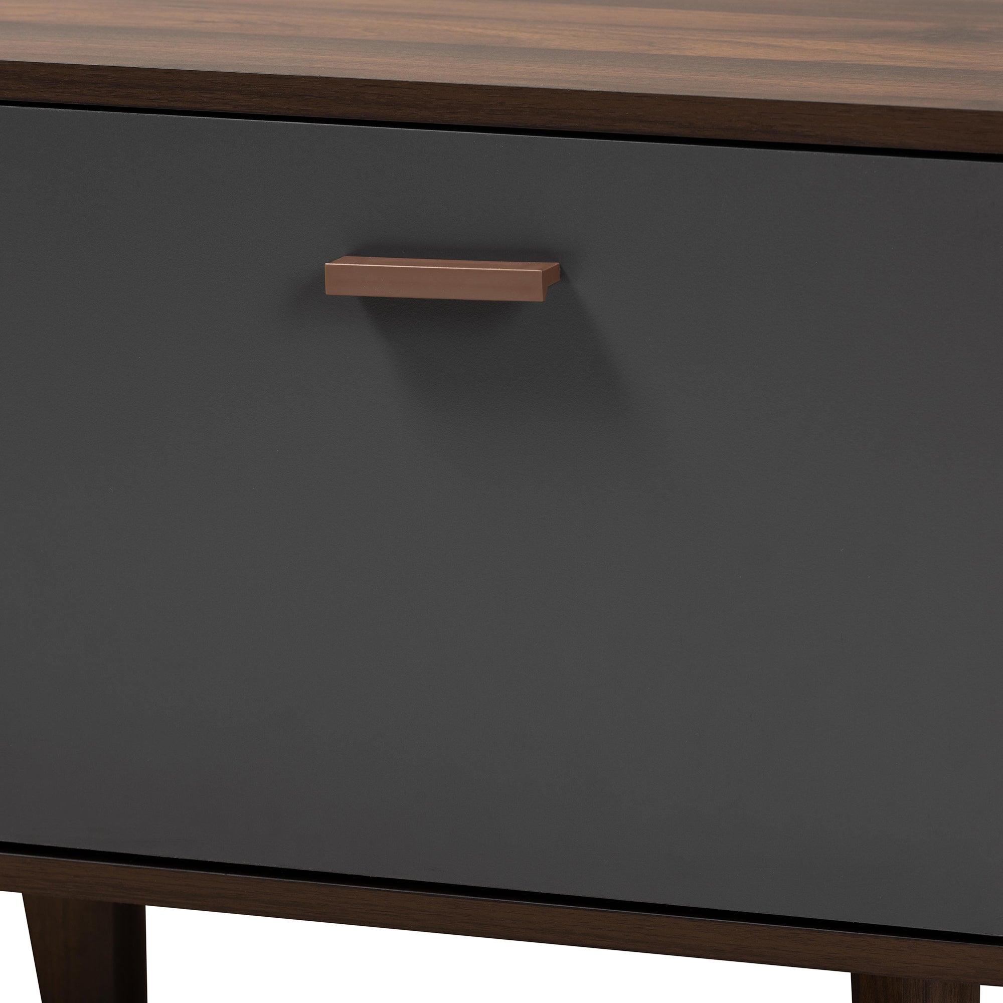 Moina Mid-Century Modern Two-Tone and Finished Wood TV Stand