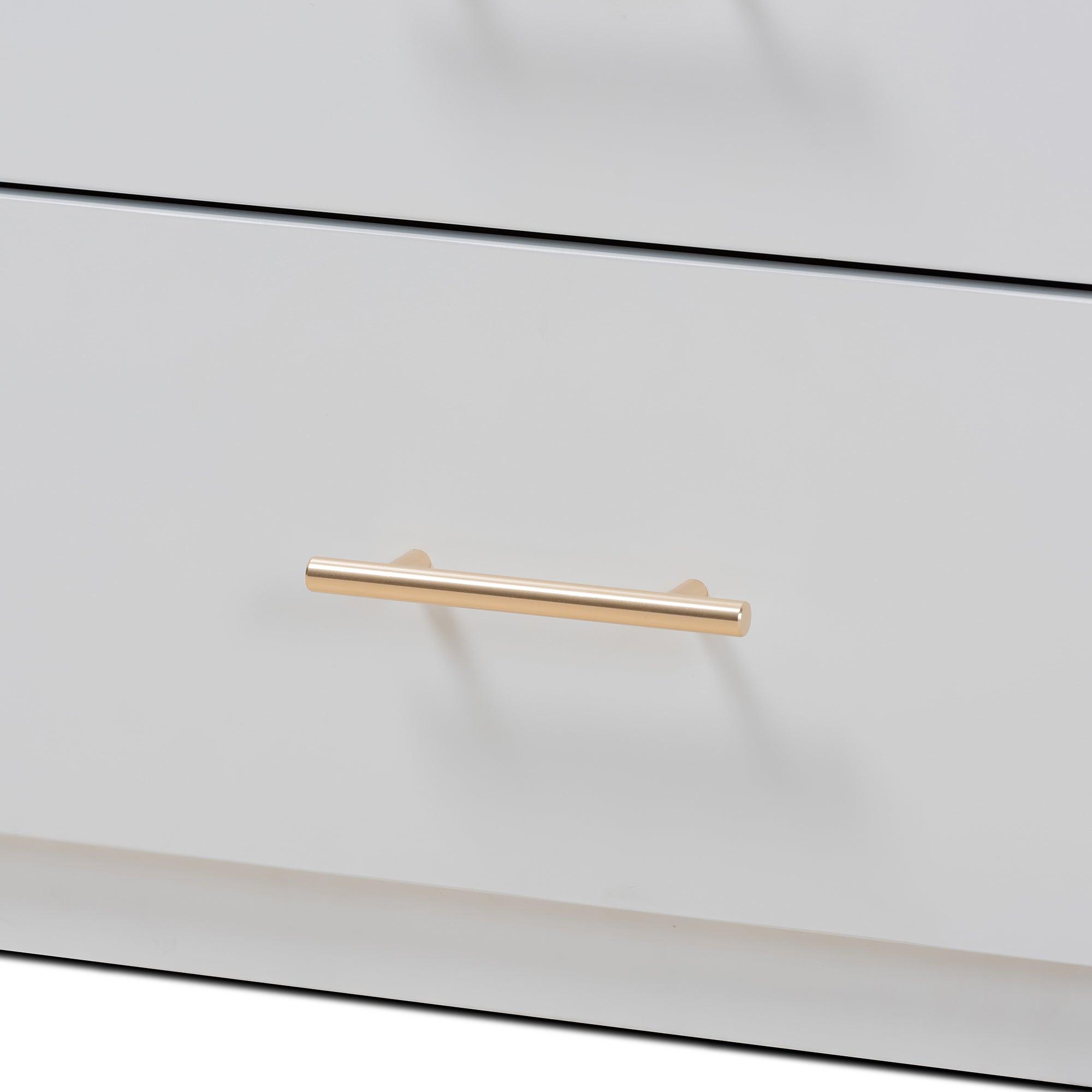 Mirza Modern and Contemporary Finished Wood 5-Drawer Storage Bed with Pull-Out Desk