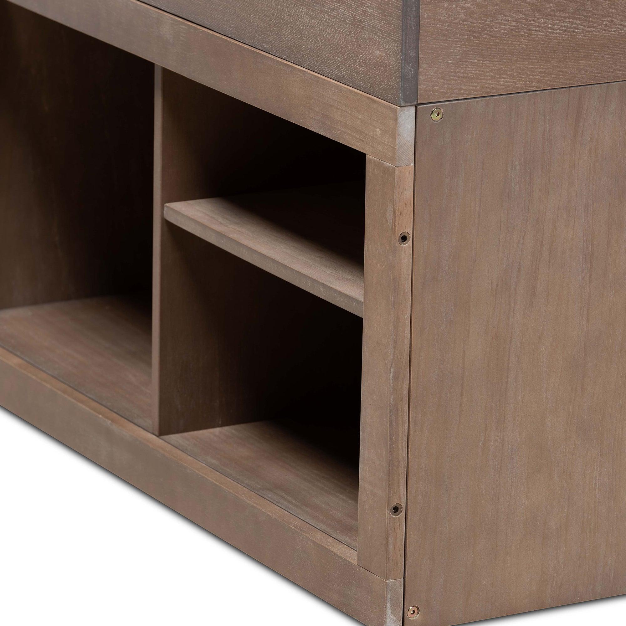Levon Modern and Contemporary Antique Finished Wood 4-Drawer Storage Bed