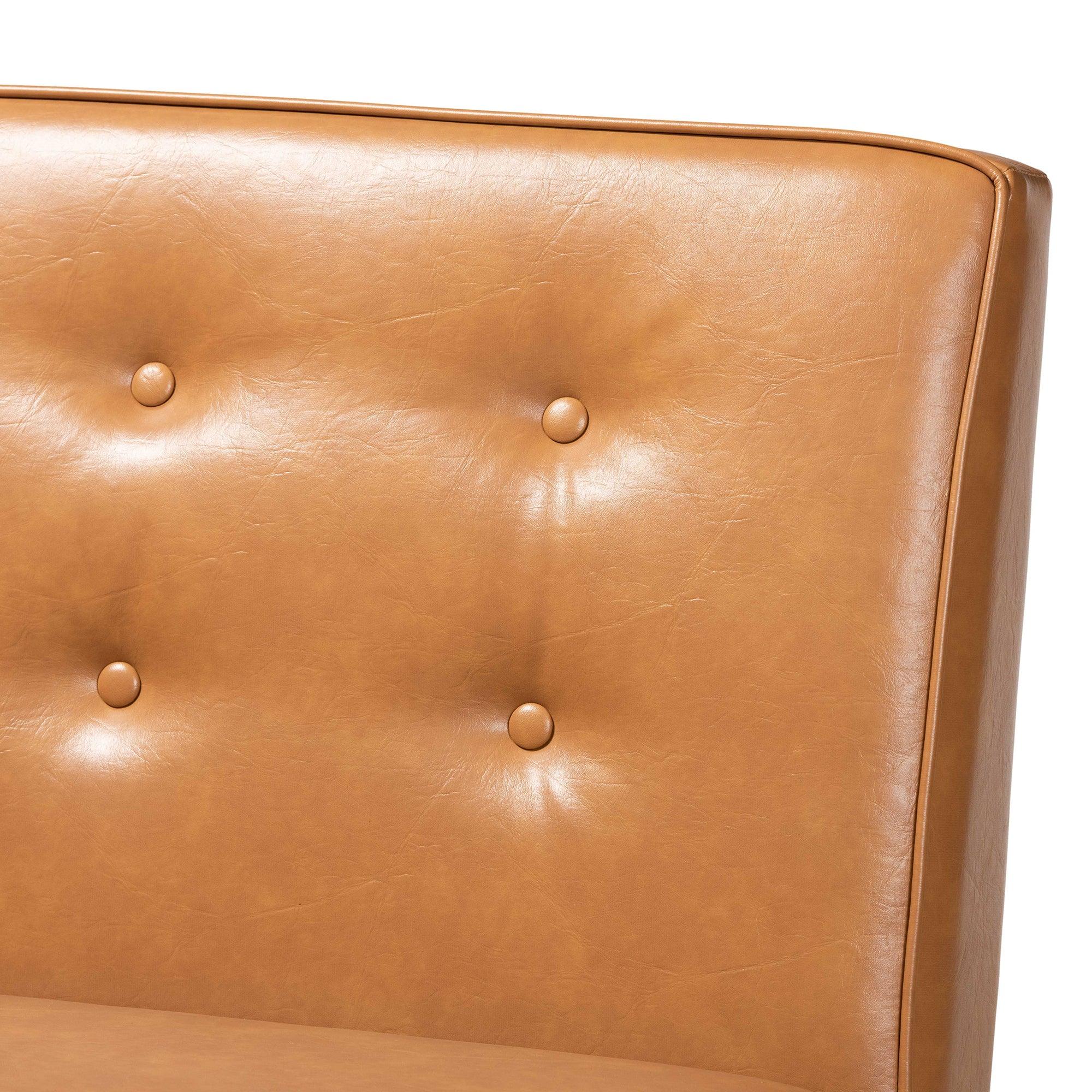 Arvid Mid-Century Modern Faux Leather Upholstered and Finished Wood 5-Piece Dining Nook Set