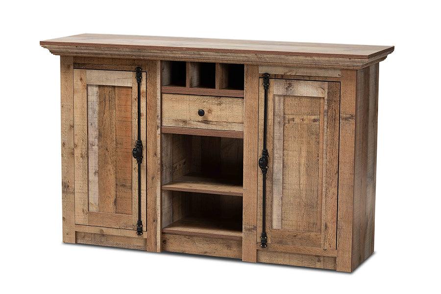 Albert Modern and Contemporary Farmhouse Rustic Finished Wood 2-Door Dining Room Sideboard Buffet