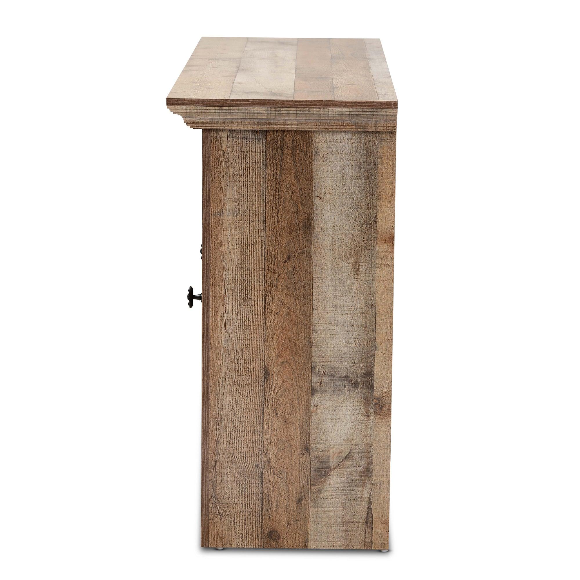 Albert Modern and Contemporary Farmhouse Rustic Finished Wood 2-Door Dining Room Sideboard Buffet