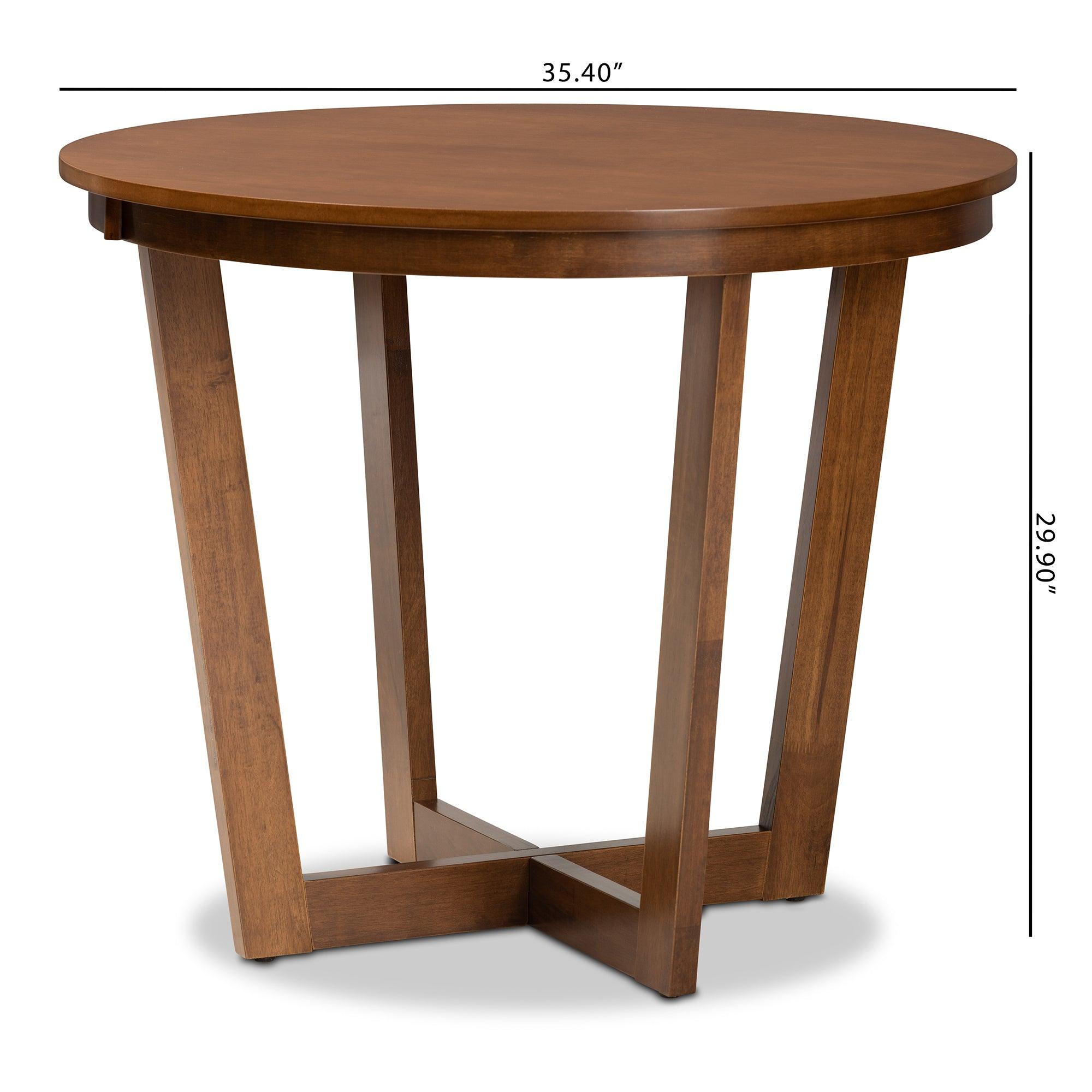 Alayna Modern and Contemporary Finished 35-Inch-Wide Round Wood Dining Table