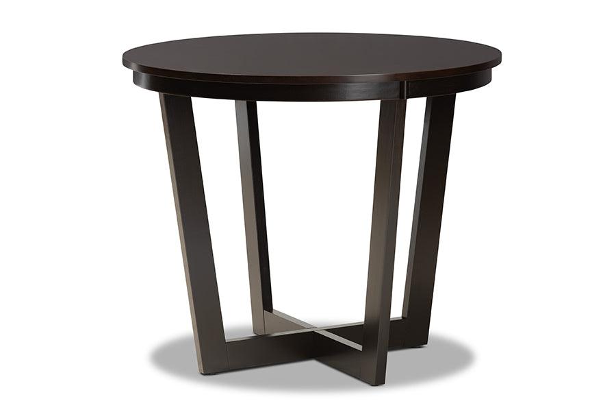 Alayna Modern and Contemporary Finished 35-Inch-Wide Round Wood Dining Table