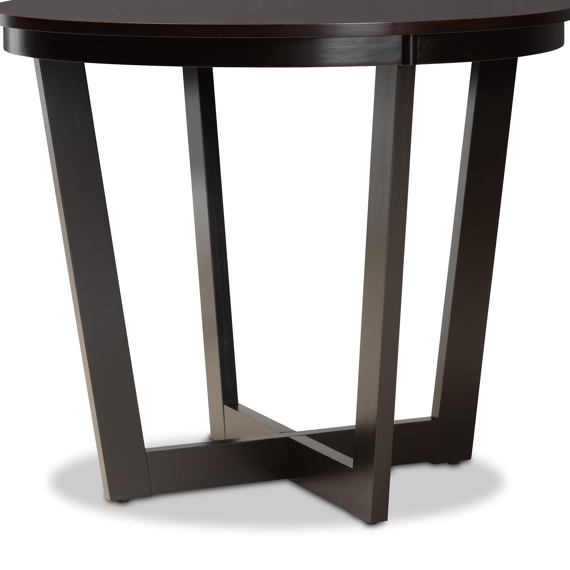 Alayna Modern and Contemporary Finished 35-Inch-Wide Round Wood Dining Table