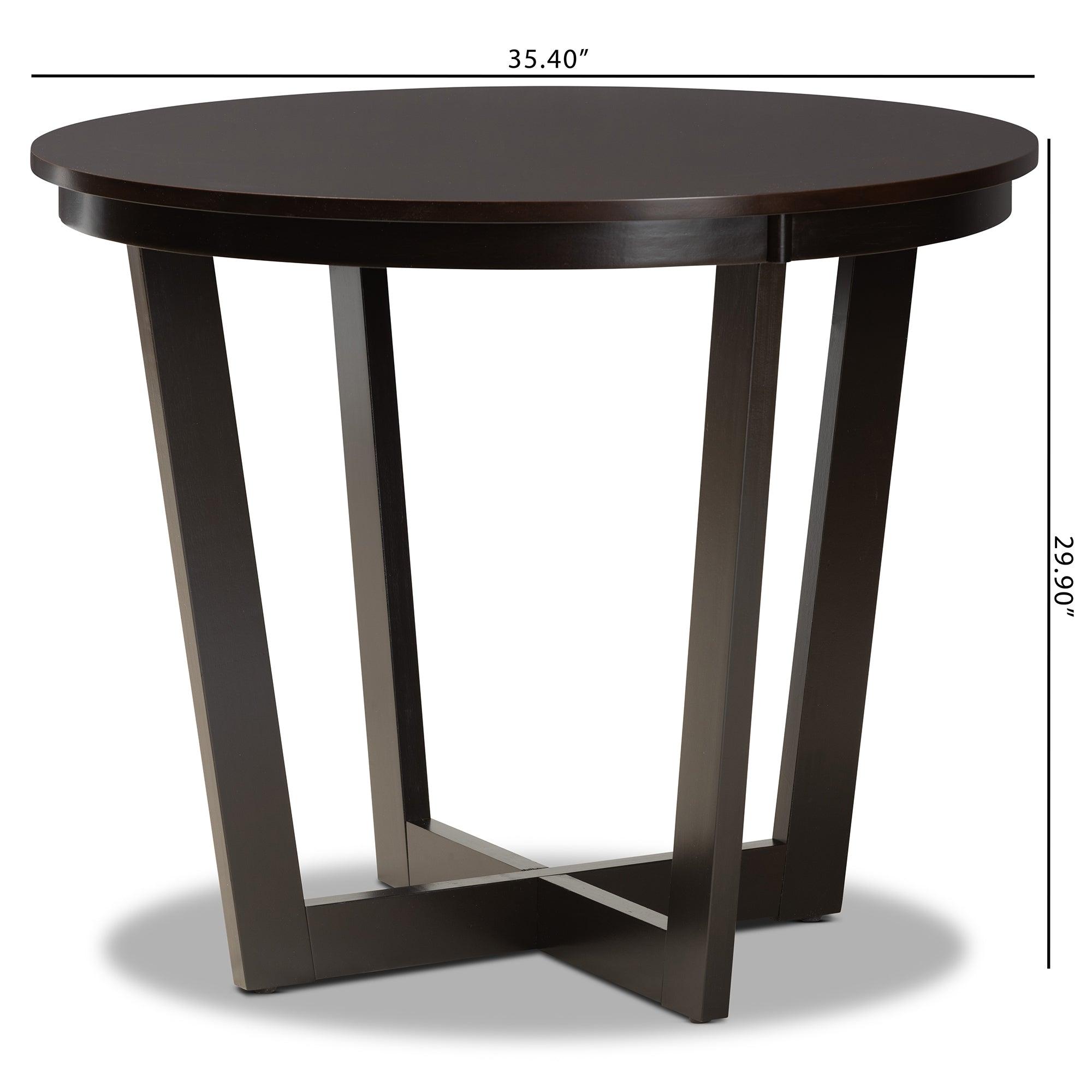 Alayna Modern and Contemporary Finished 35-Inch-Wide Round Wood Dining Table