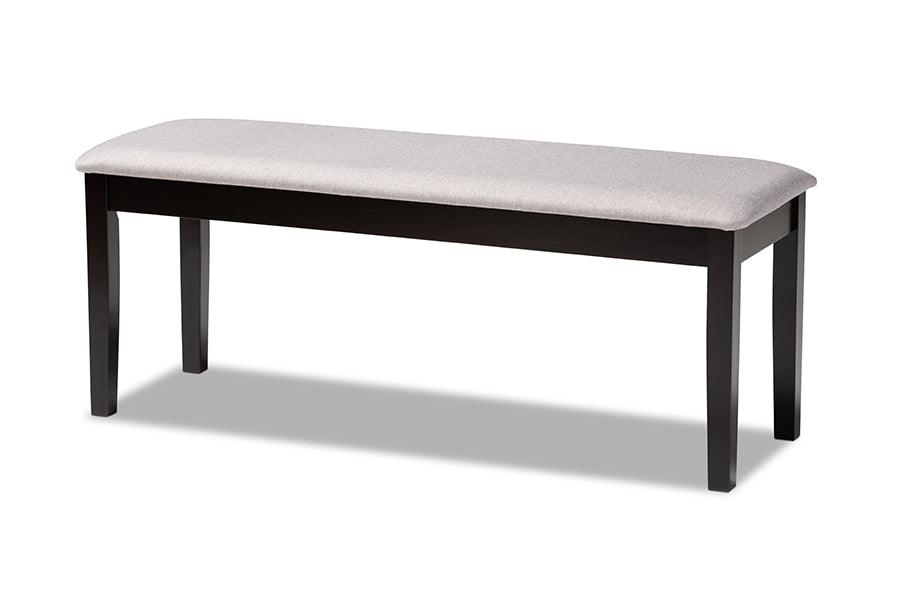 Teresa Modern and Contemporary Transitional Fabric Upholstered and Finished Wood Dining Bench
