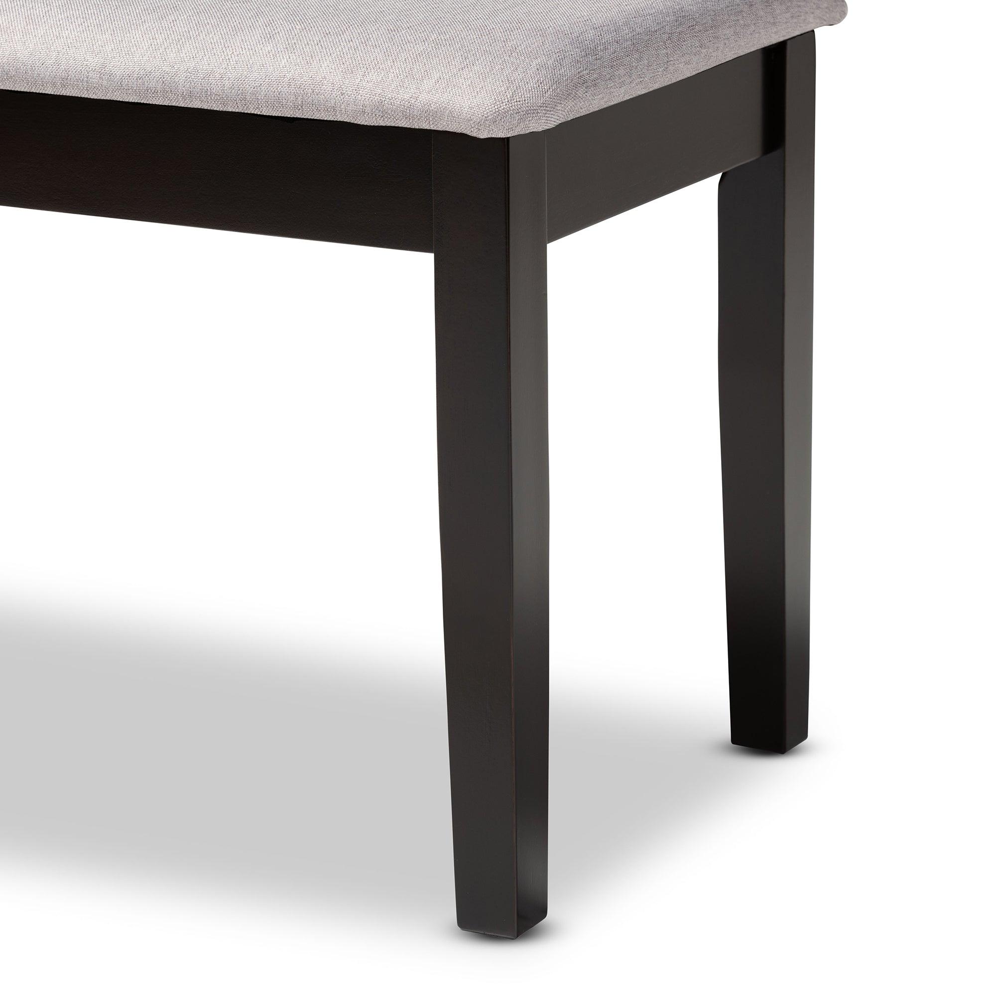 Teresa Modern and Contemporary Transitional Fabric Upholstered and Finished Wood Dining Bench