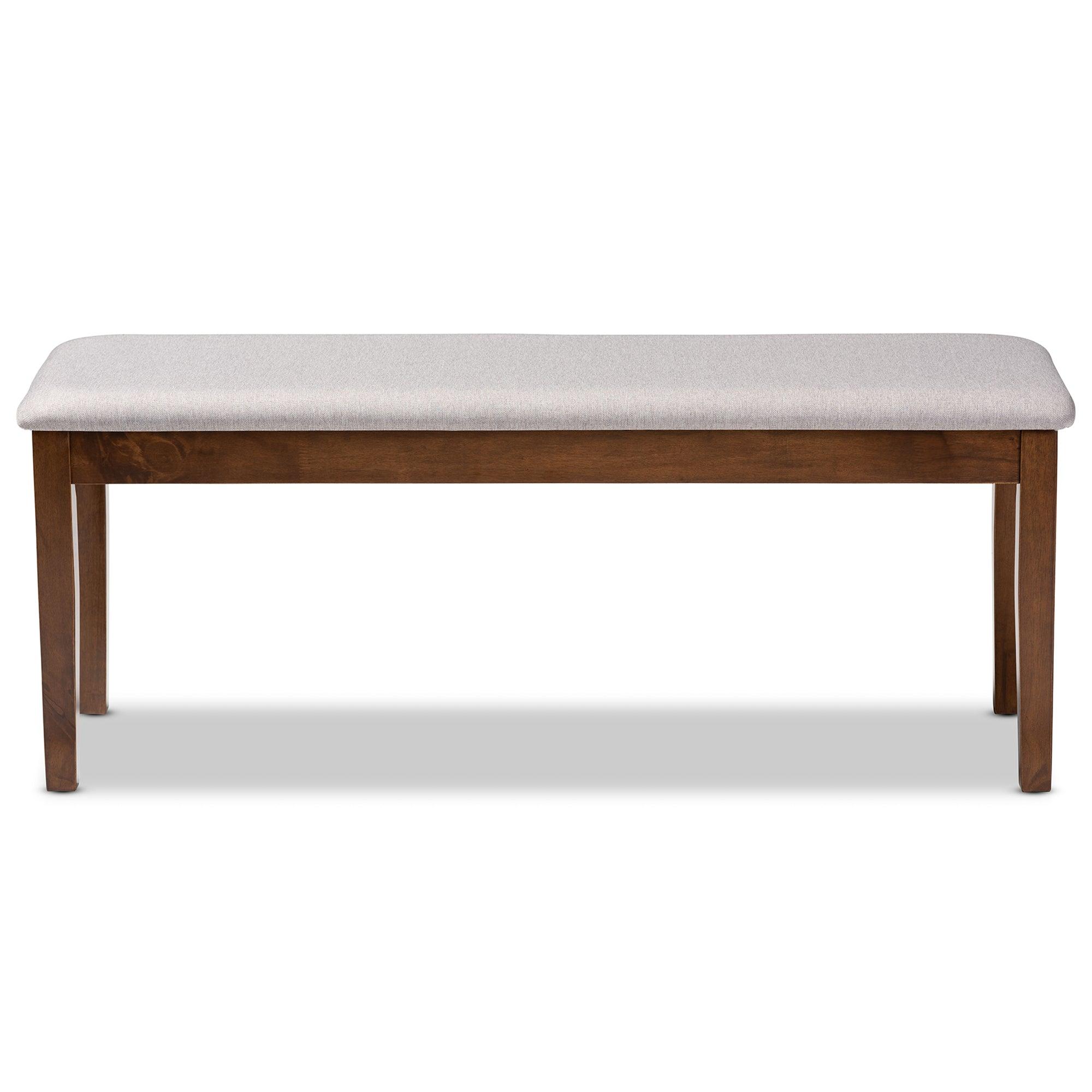 Teresa Modern and Contemporary Transitional Fabric Upholstered and Finished Wood Dining Bench