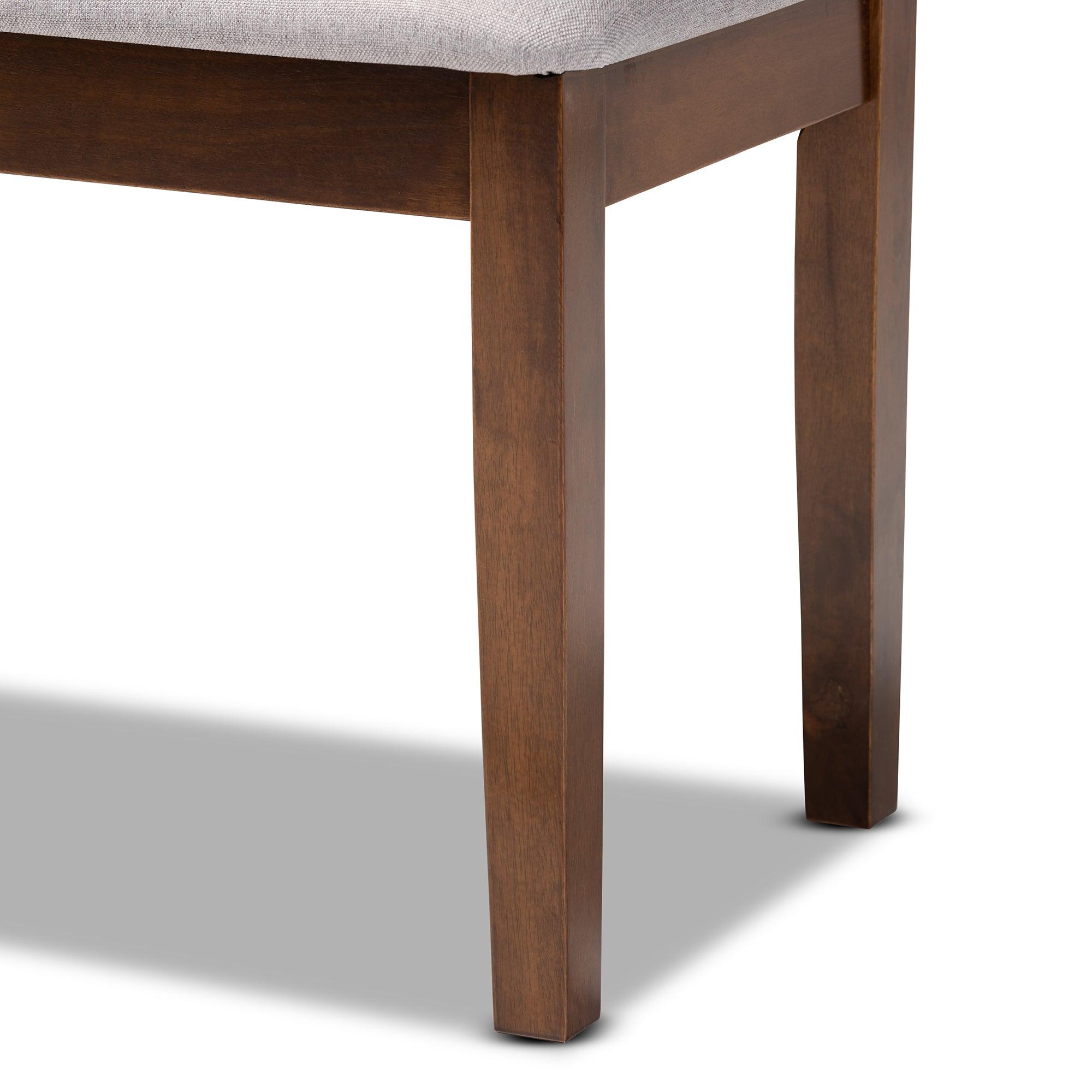 Teresa Modern and Contemporary Transitional Fabric Upholstered and Finished Wood Dining Bench