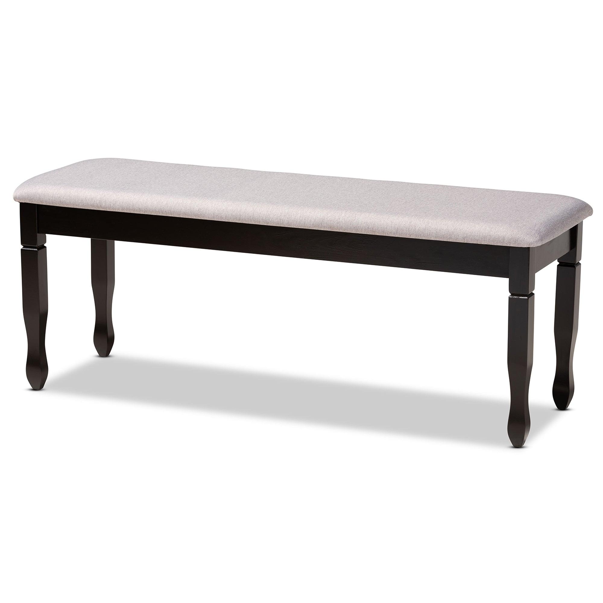 Corey Modern and Contemporary Fabric Upholstered and Finished Wood Dining Bench