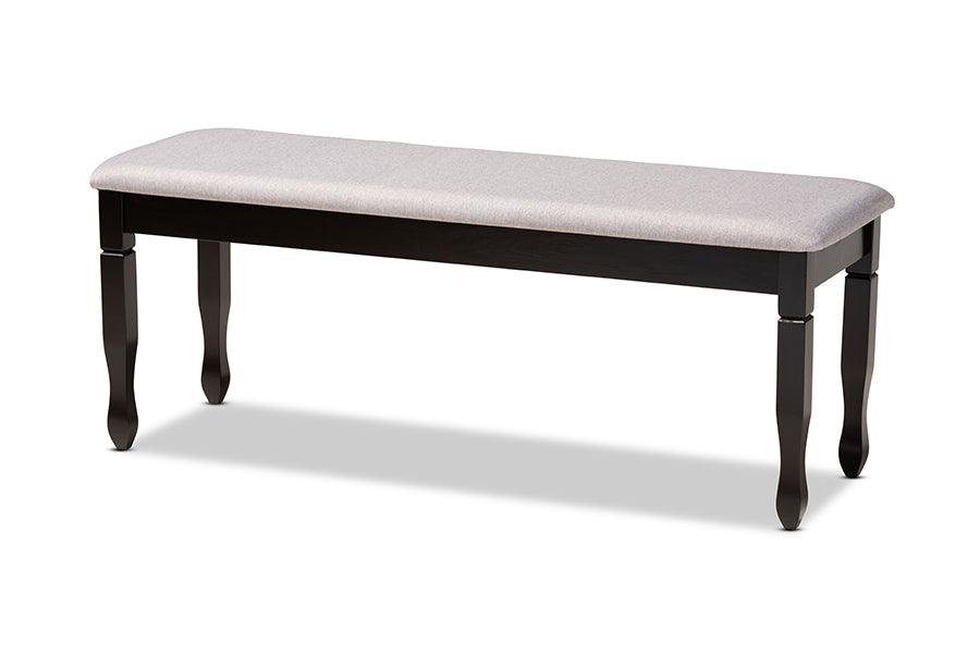 Corey Modern and Contemporary Fabric Upholstered and Finished Wood Dining Bench