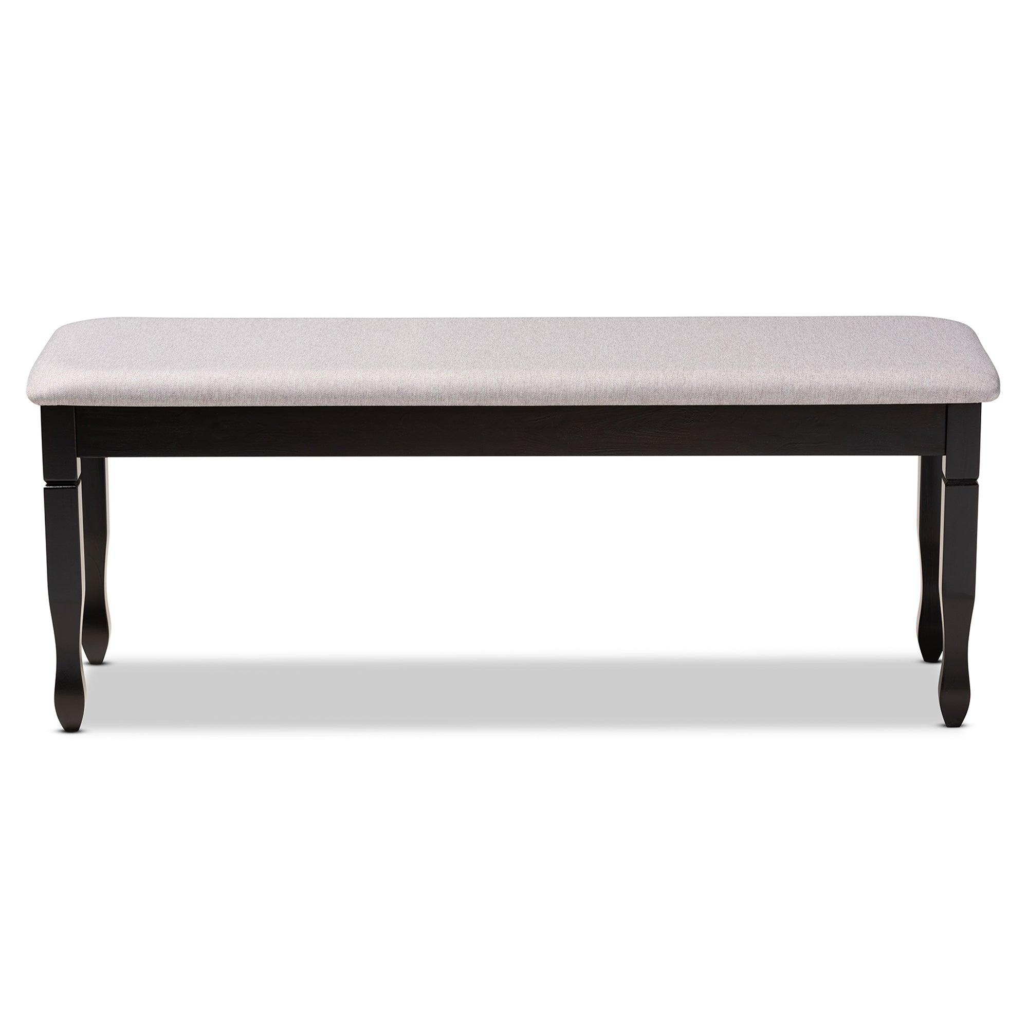 Corey Modern and Contemporary Fabric Upholstered and Finished Wood Dining Bench