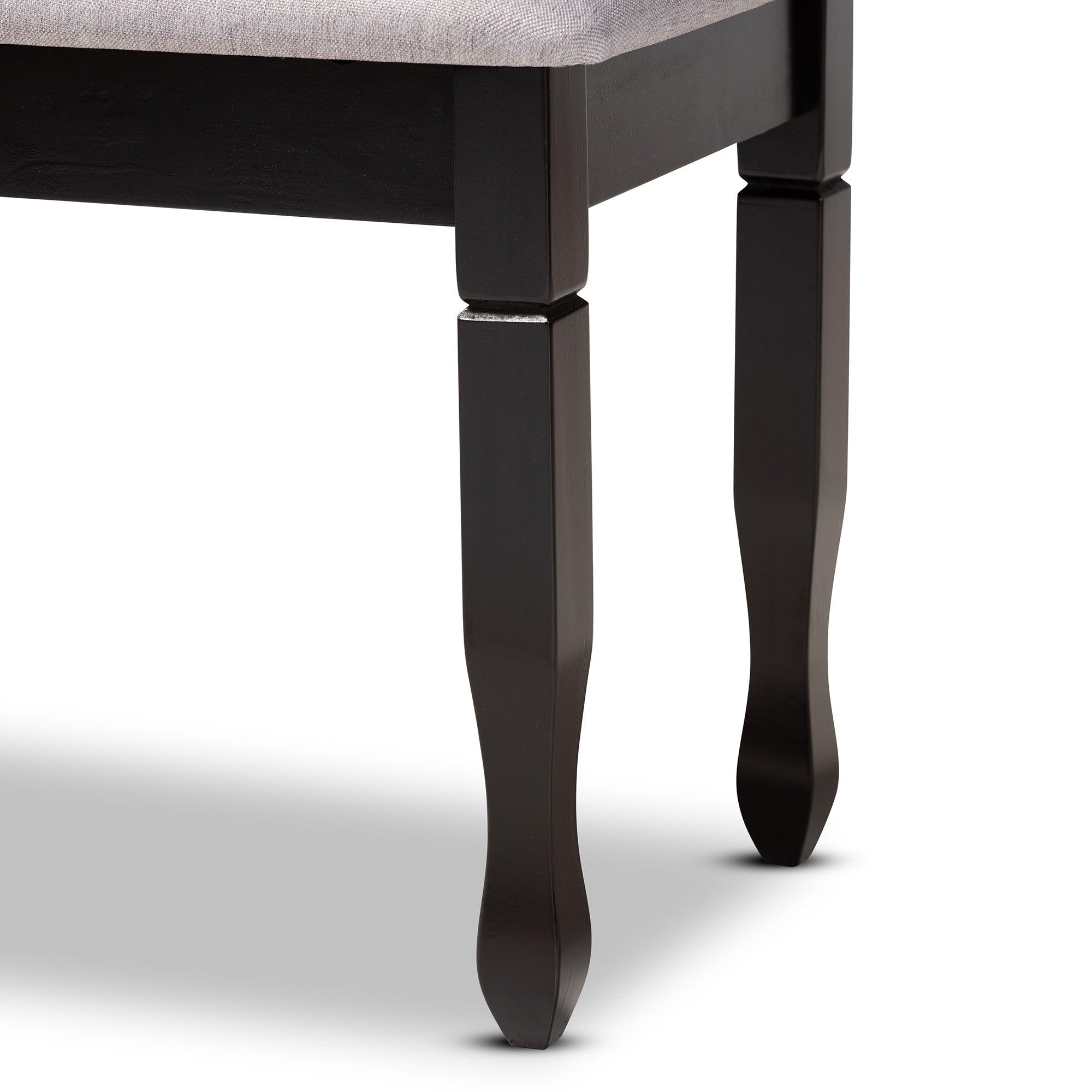 Corey Modern and Contemporary Fabric Upholstered and Finished Wood Dining Bench