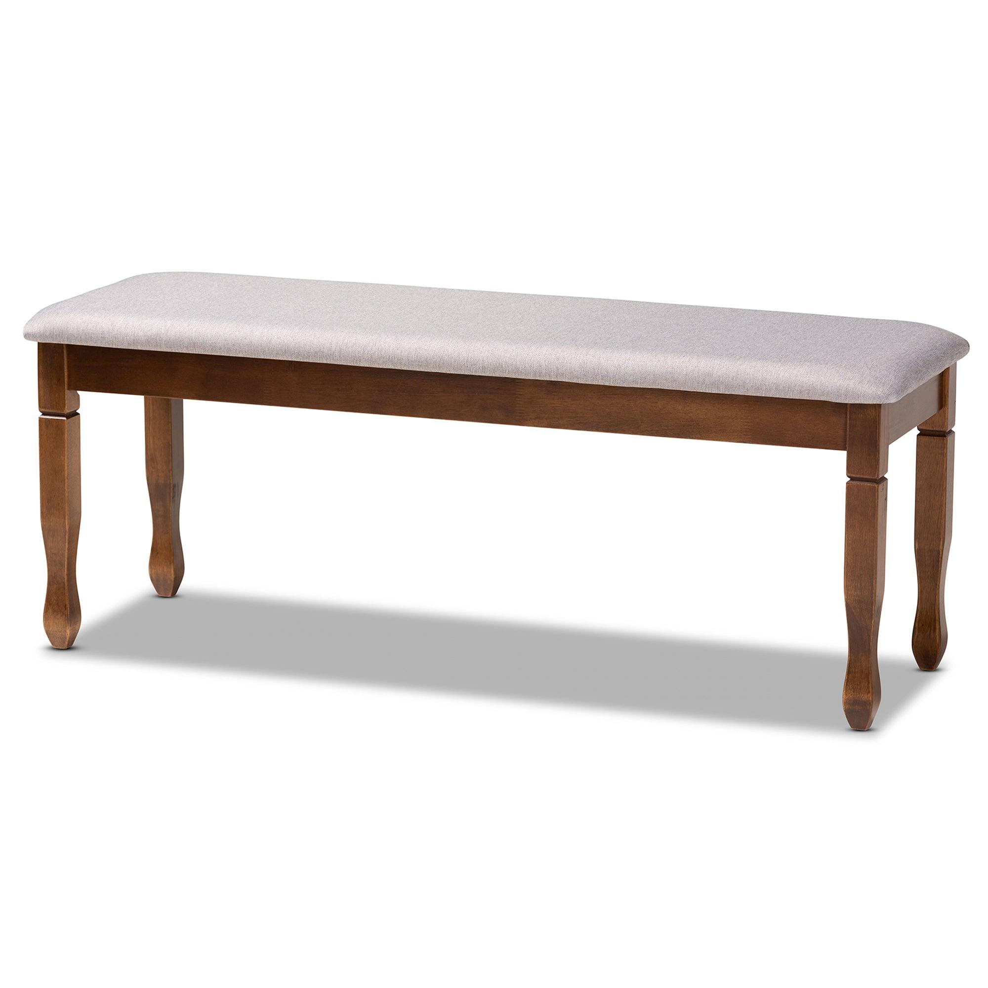 Corey Modern and Contemporary Fabric Upholstered and Finished Wood Dining Bench
