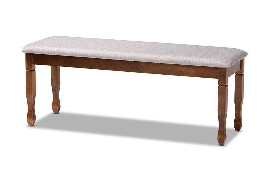 Corey Modern and Contemporary Fabric Upholstered and Finished Wood Dining Bench