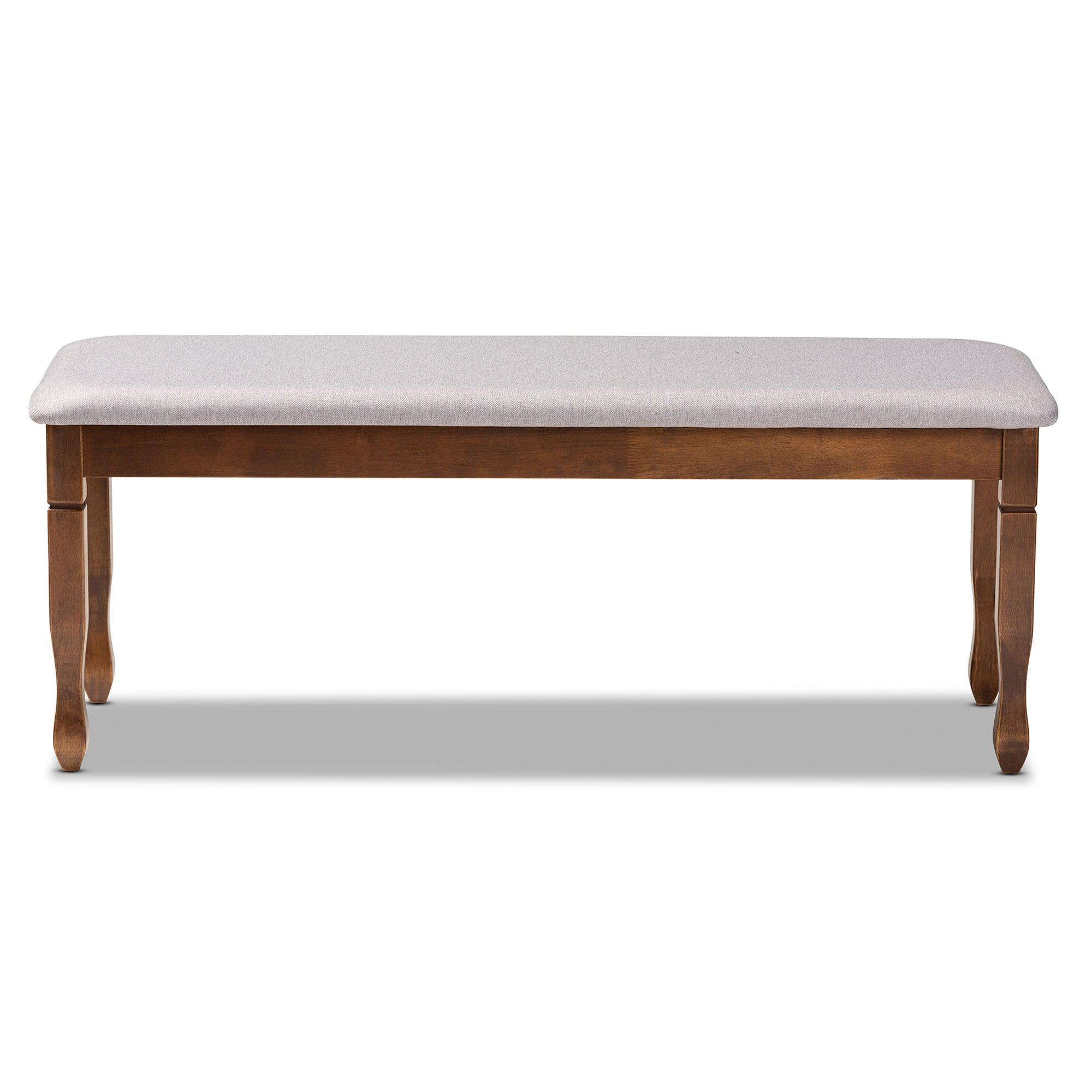 Corey Modern and Contemporary Fabric Upholstered and Finished Wood Dining Bench
