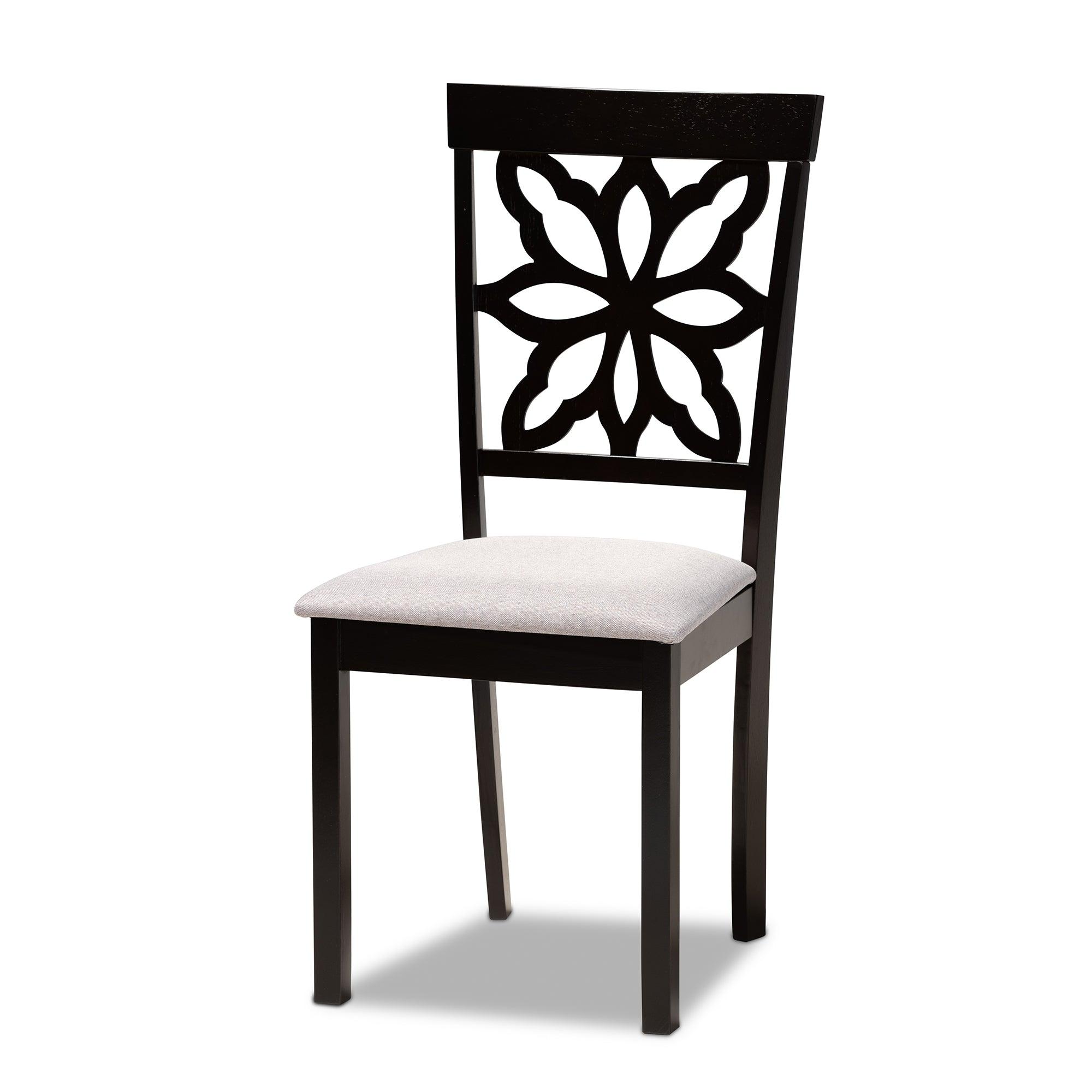 Dallas Modern and Contemporary Fabric Upholstered and Finished Wood 7-Piece Dining Set