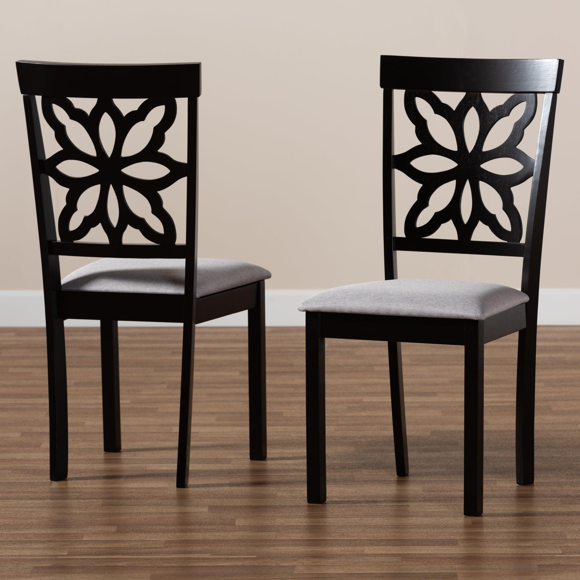 Samwell Modern and Contemporary Fabric Upholstered and Finished Wood 2-Piece Dining Chair Set
