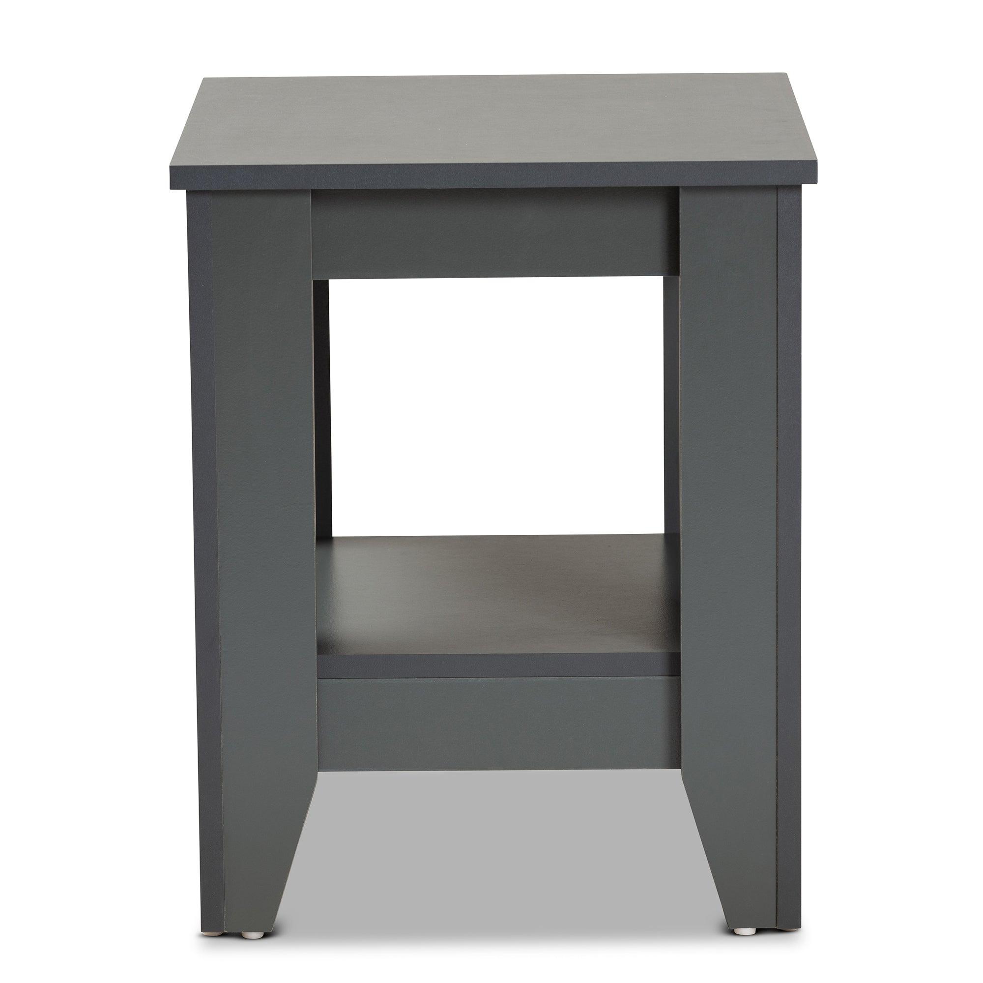 Audra Modern and Contemporary Finished Wood Living Room End Table