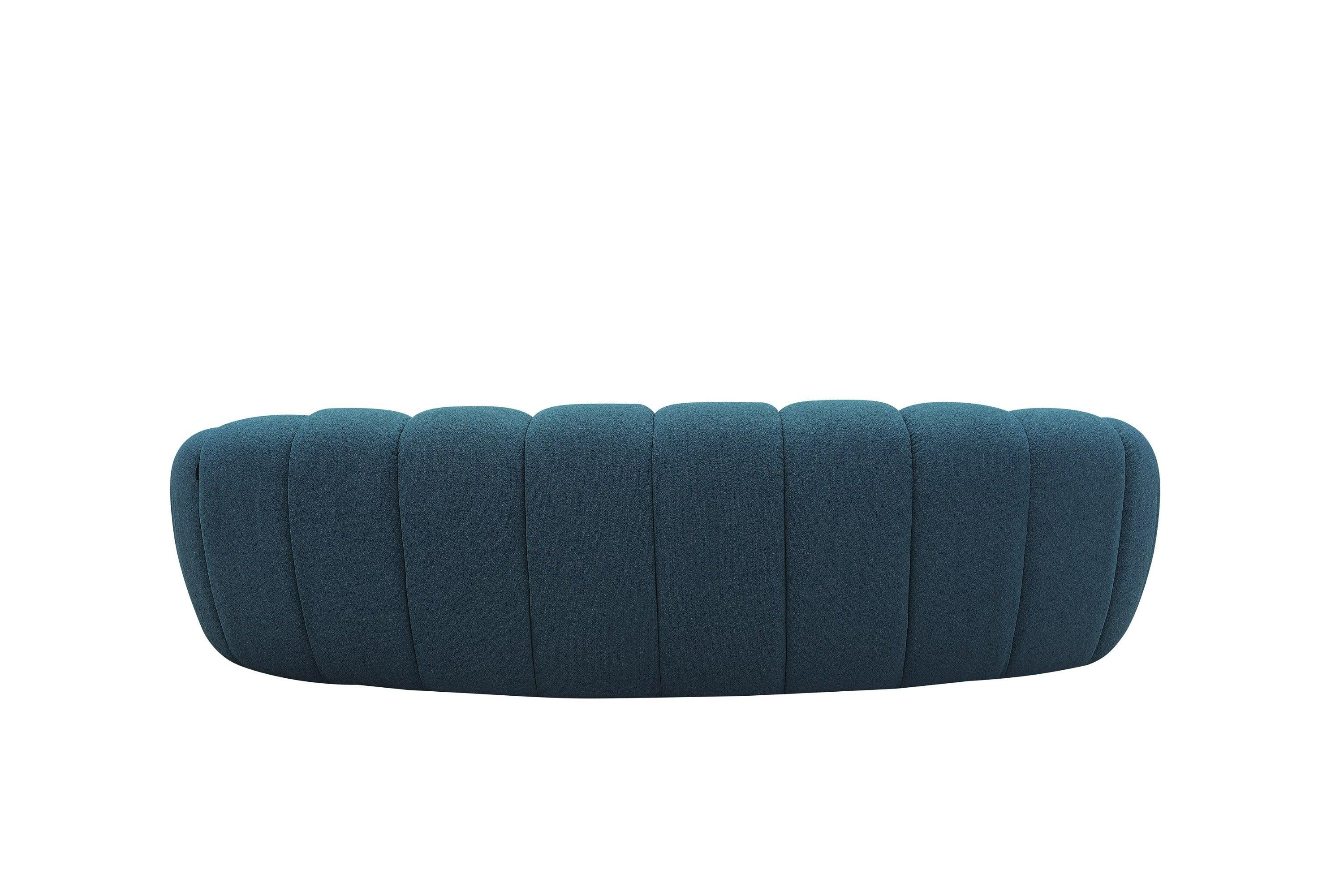 Divani Casa Yolonda Modern Curved Dark Fabric Sofa