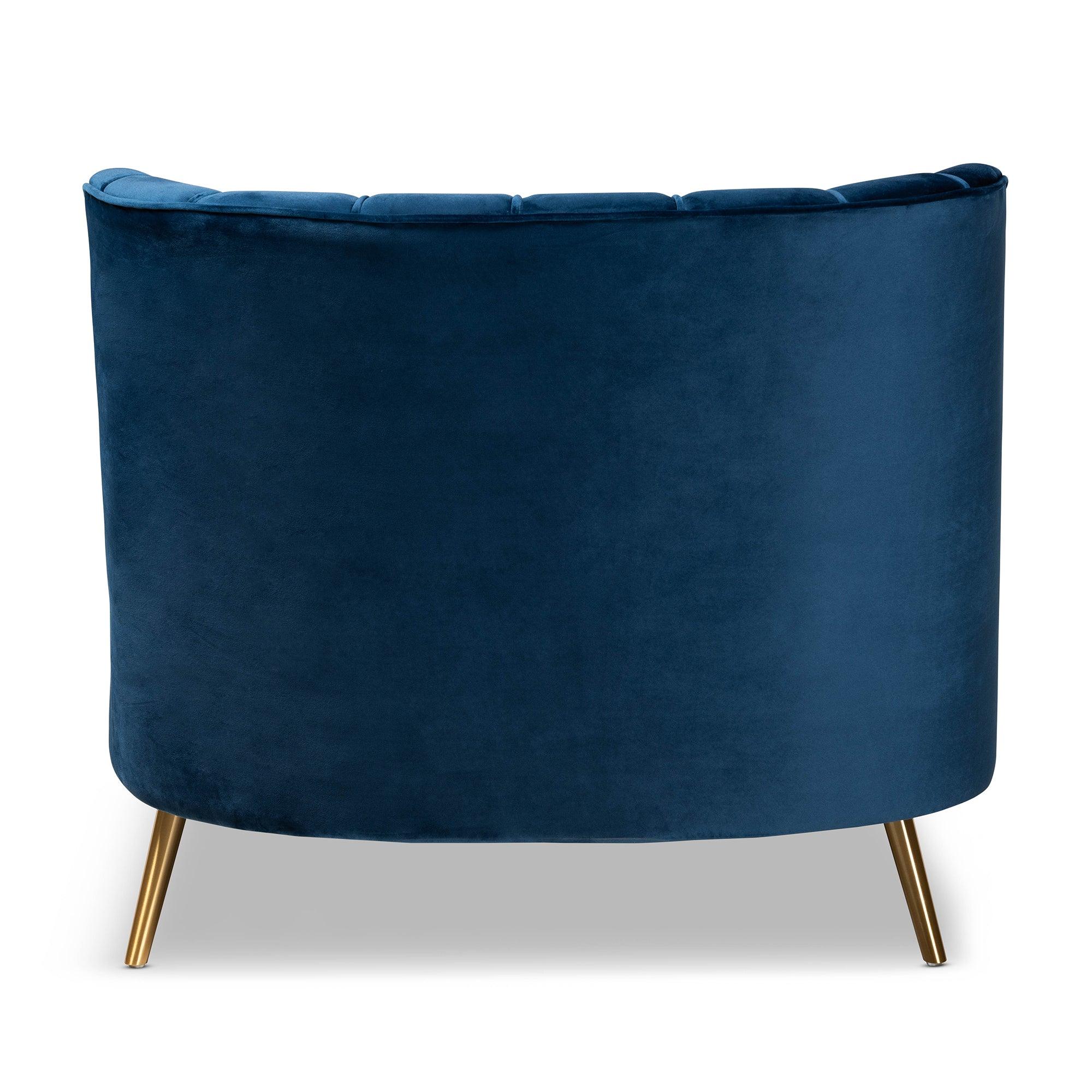 Kailyn Glam and Luxe Velvet Fabric Upholstered and Finished Chaise