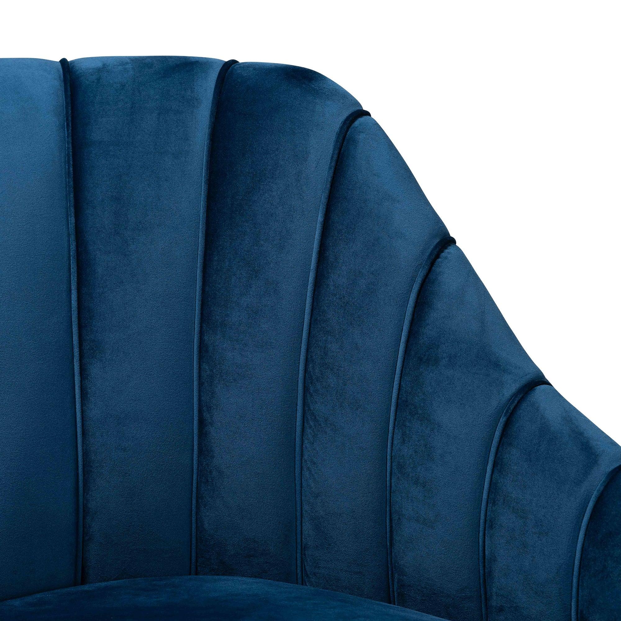 Kailyn Glam and Luxe Velvet Fabric Upholstered and Finished Chaise