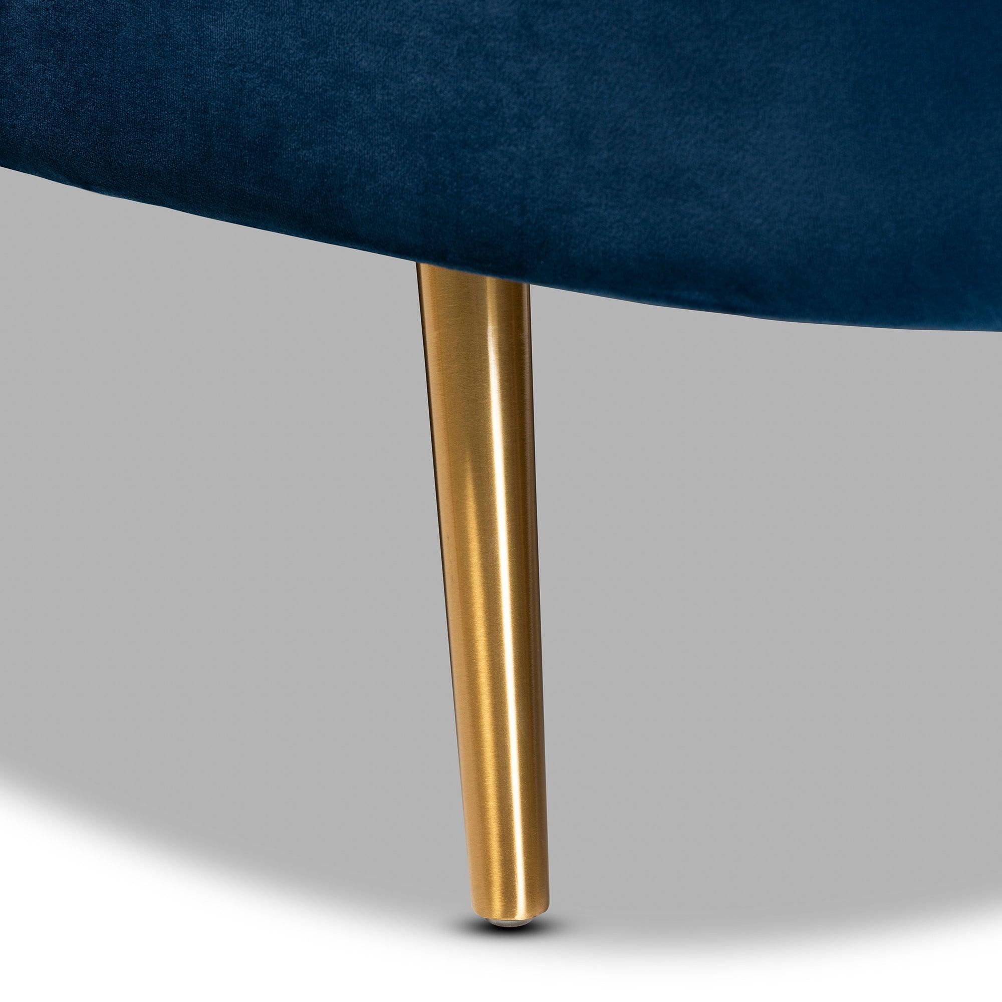 Kailyn Glam and Luxe Velvet Fabric Upholstered and Finished Chaise