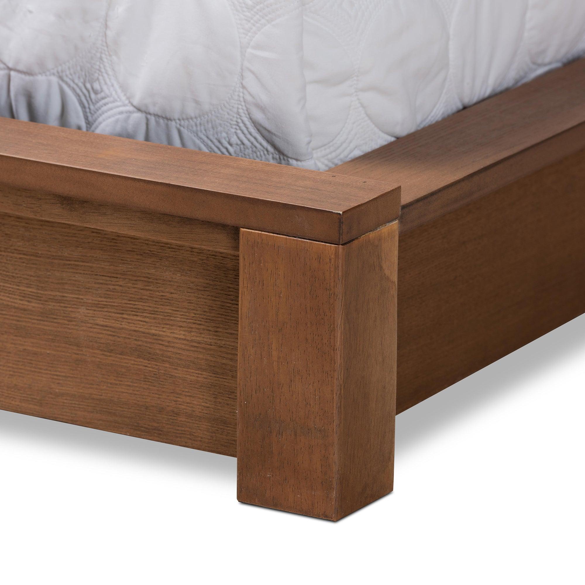 Elina Modern and Contemporary Finished Wood Platform Storage Bed with Shelves