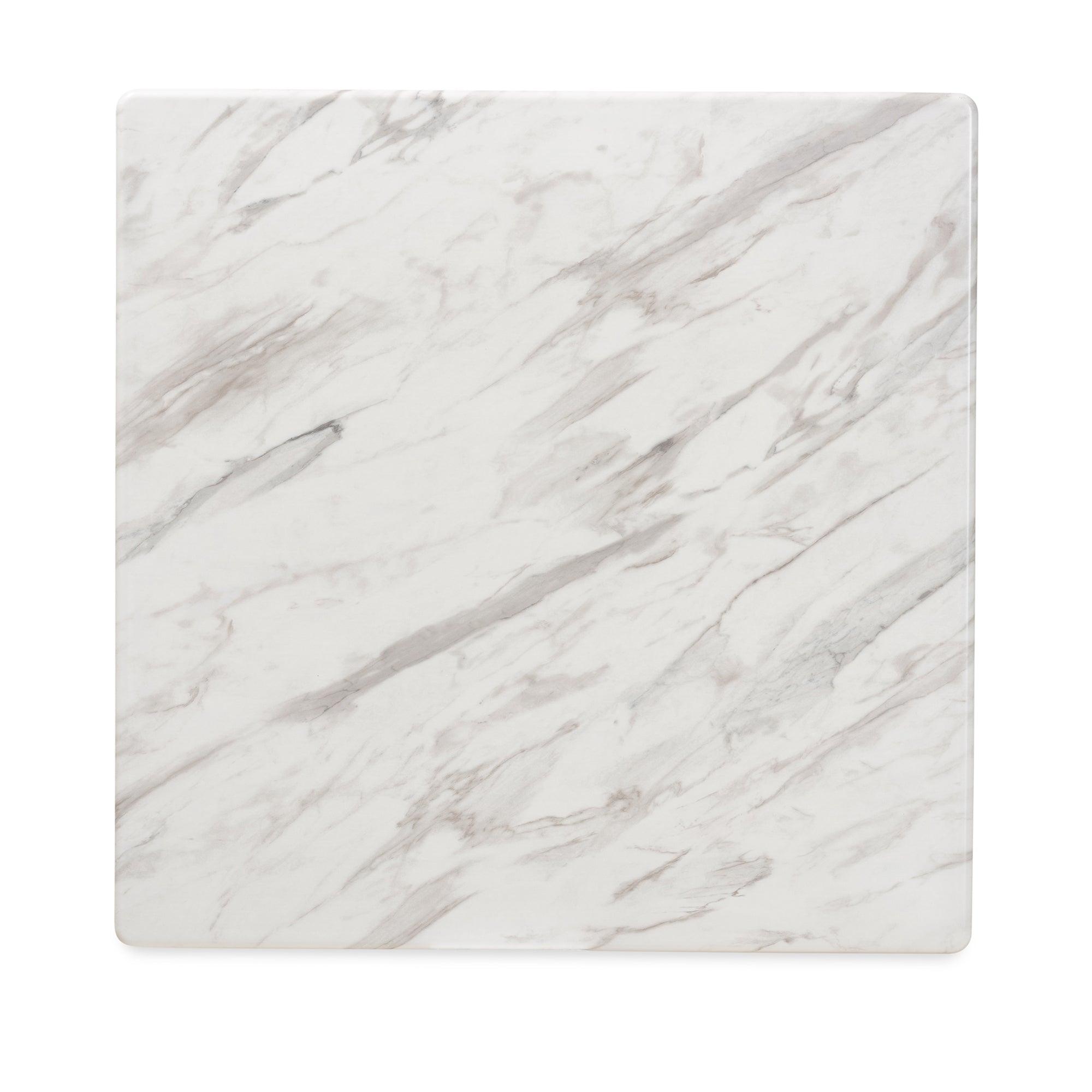 Kaylee Mid-Century Modern Transitional Finished Wood Dining Table with Faux Marble Tabletop