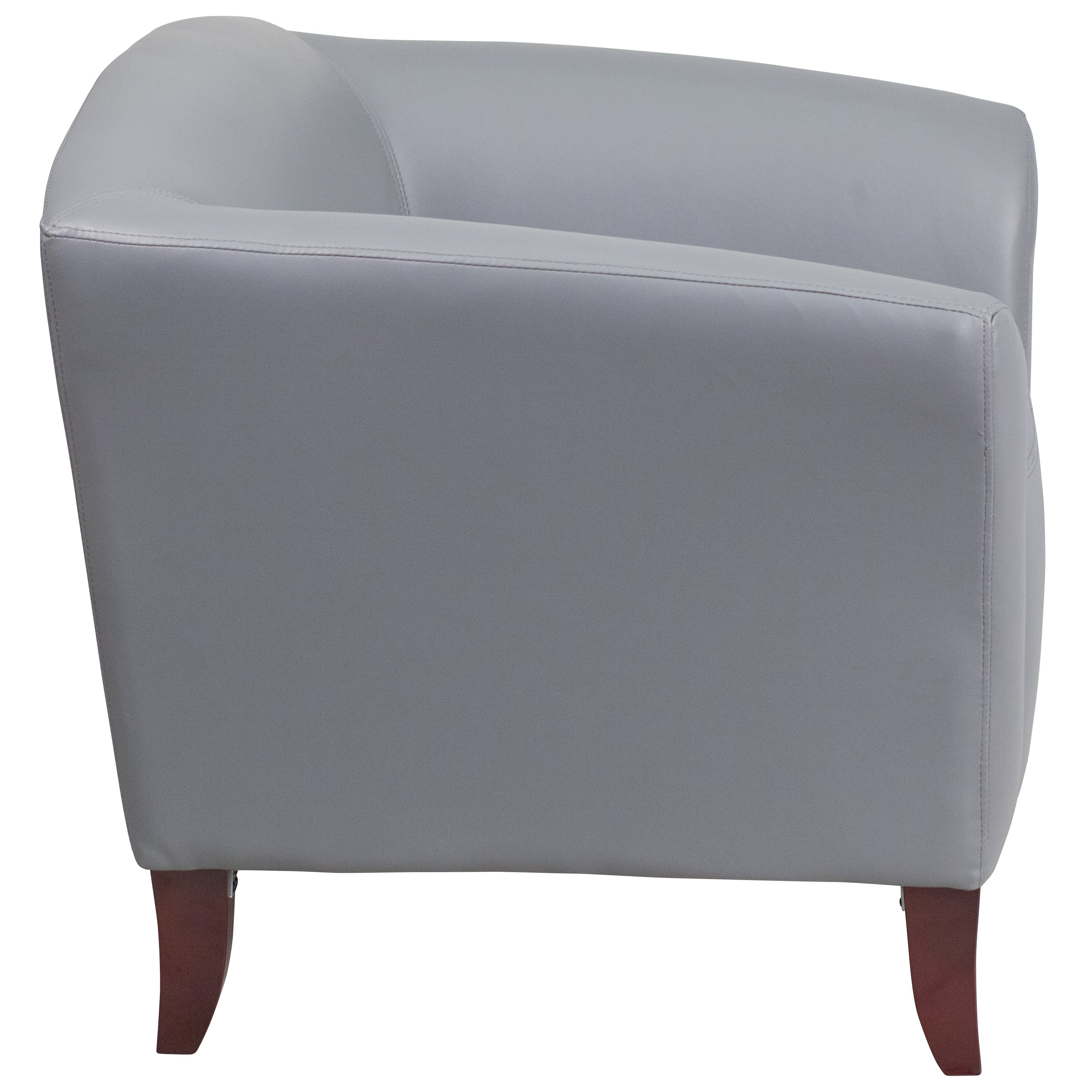 HERCULES Imperial Series LeatherSoft Chair with Cherry Wood Feet-Reception Chair-Flash Furniture-Wall2Wall Furnishings
