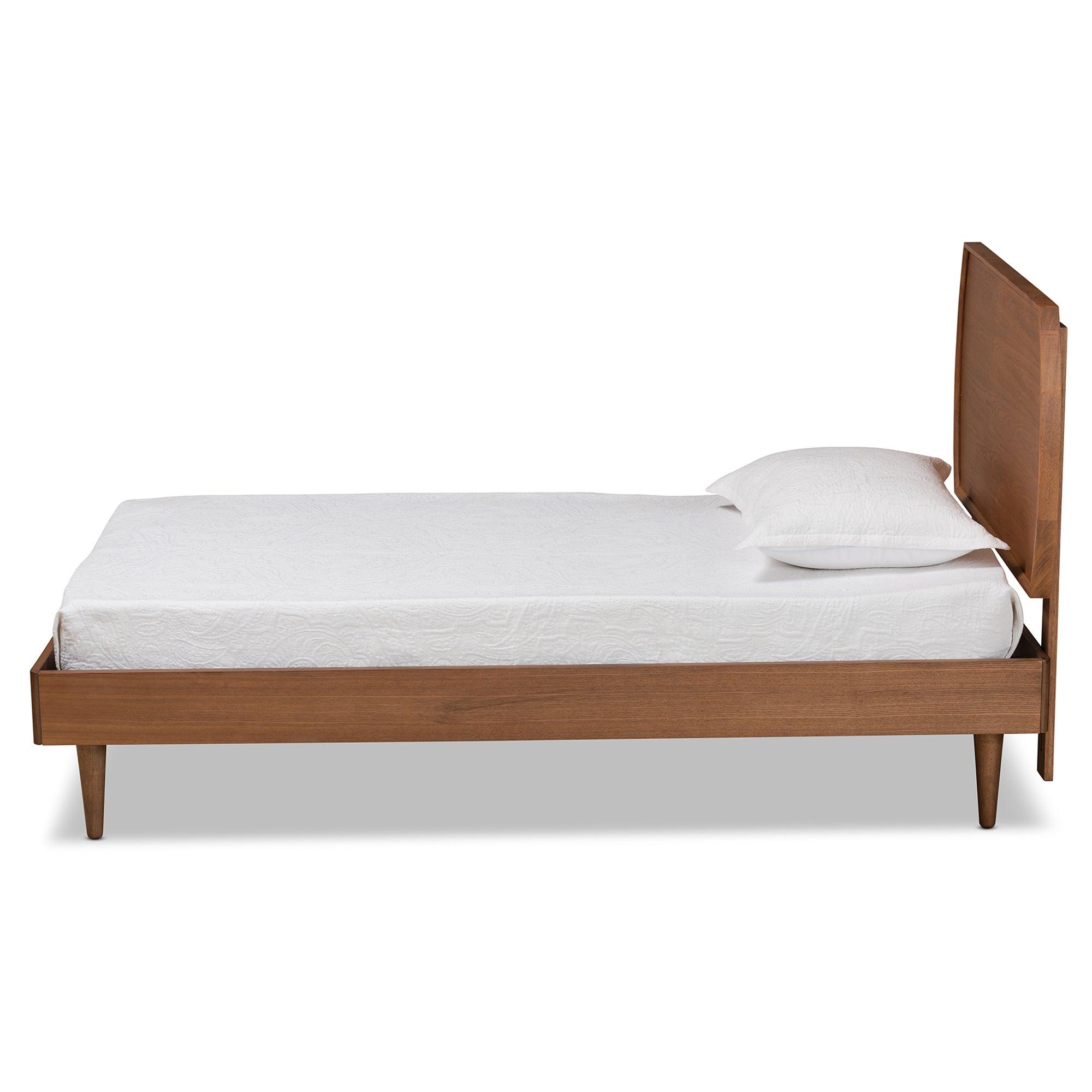 Yori Mid-Century Modern Finished Wood Platform Bed