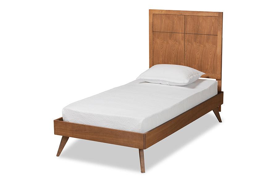 Noela Mid-Century Modern Finished Wood Platform Bed