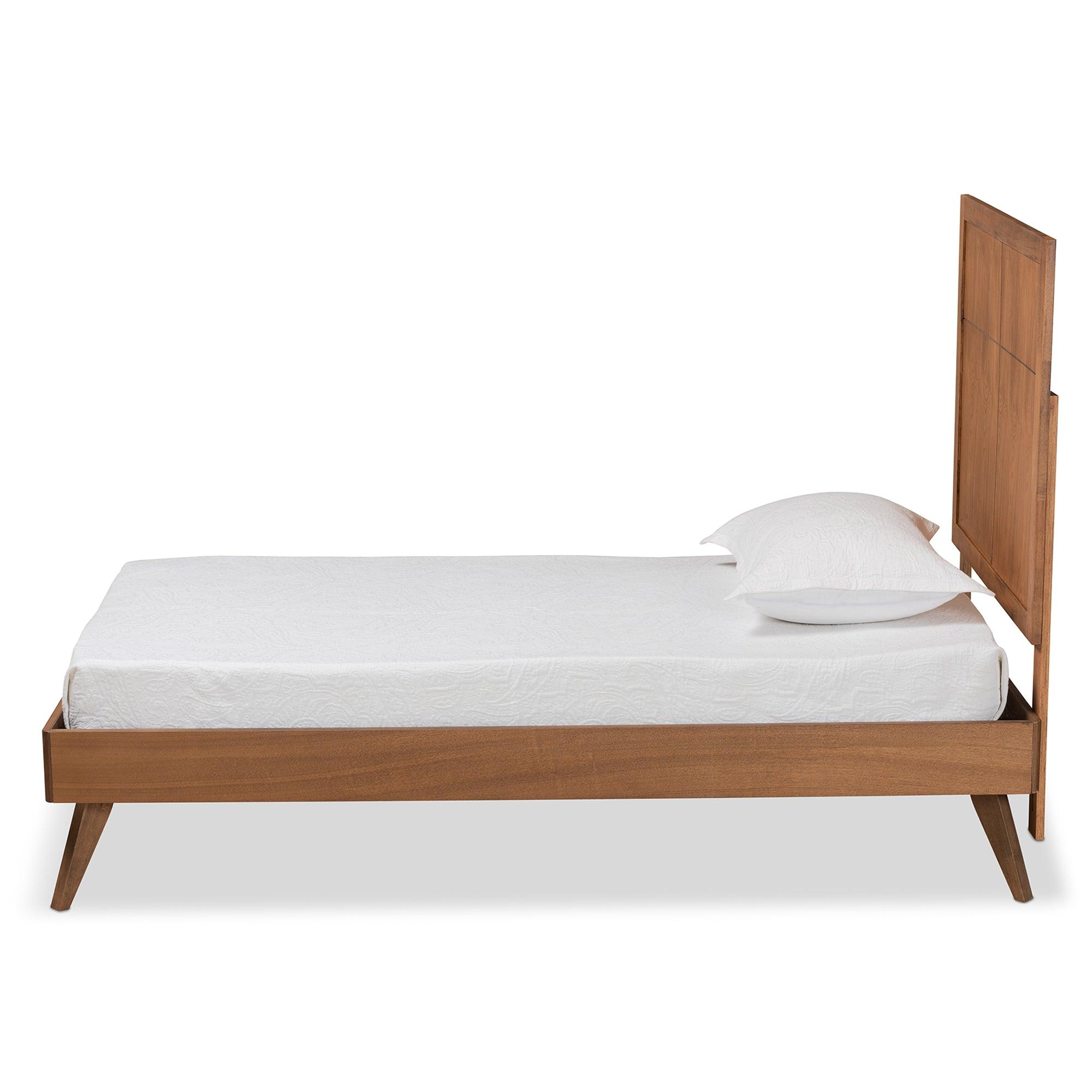 Noela Mid-Century Modern Finished Wood Platform Bed