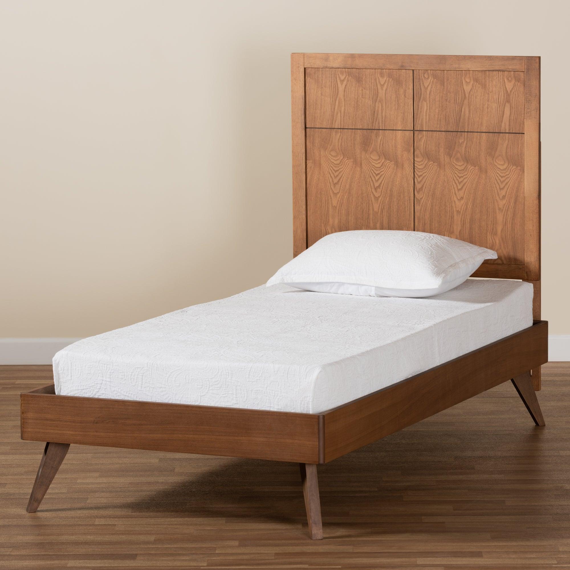 Noela Mid-Century Modern Finished Wood Platform Bed