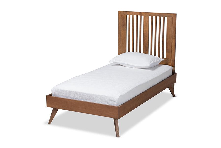 Takeo Mid-Century Modern Transitional Ash Finished Wood Platform Bed