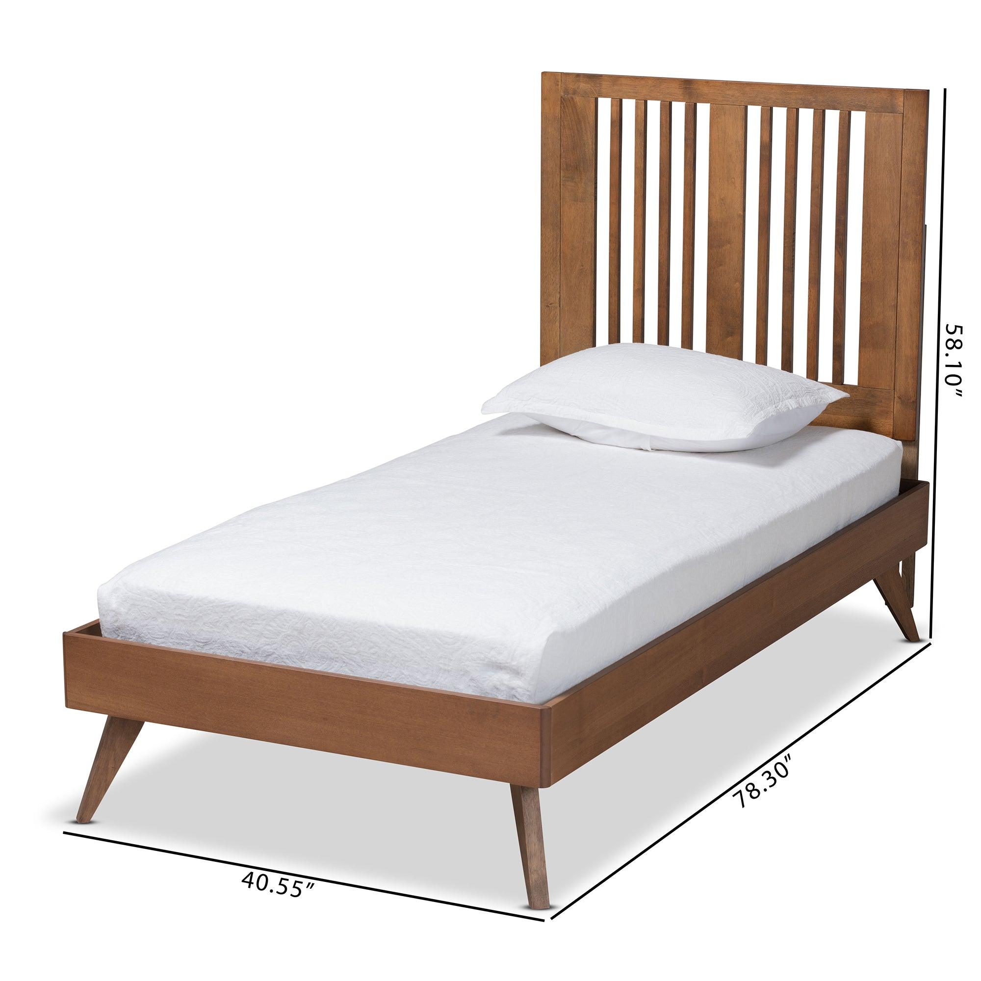 Takeo Mid-Century Modern Transitional Ash Finished Wood Platform Bed