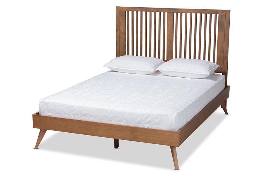 Takeo Mid-Century Modern Transitional Ash Finished Wood Platform Bed