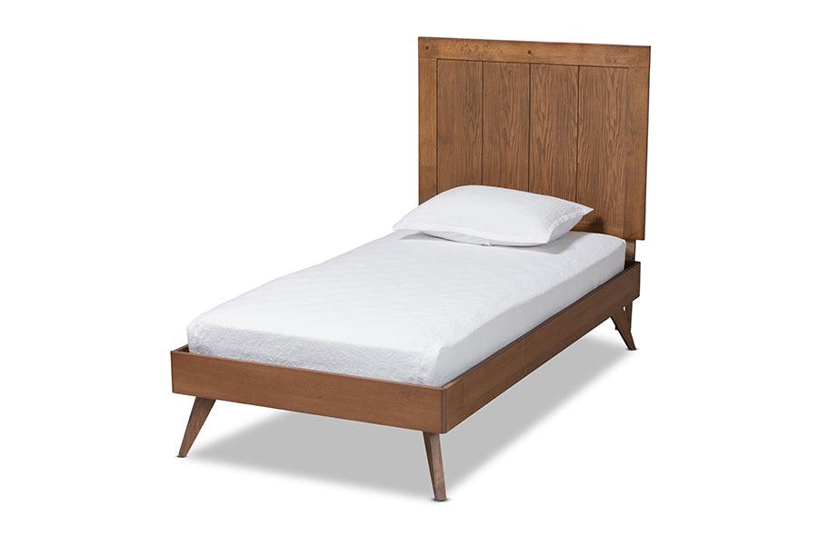 Amira Mid-Century Modern Transitional Ash Finished Wood Platform Bed